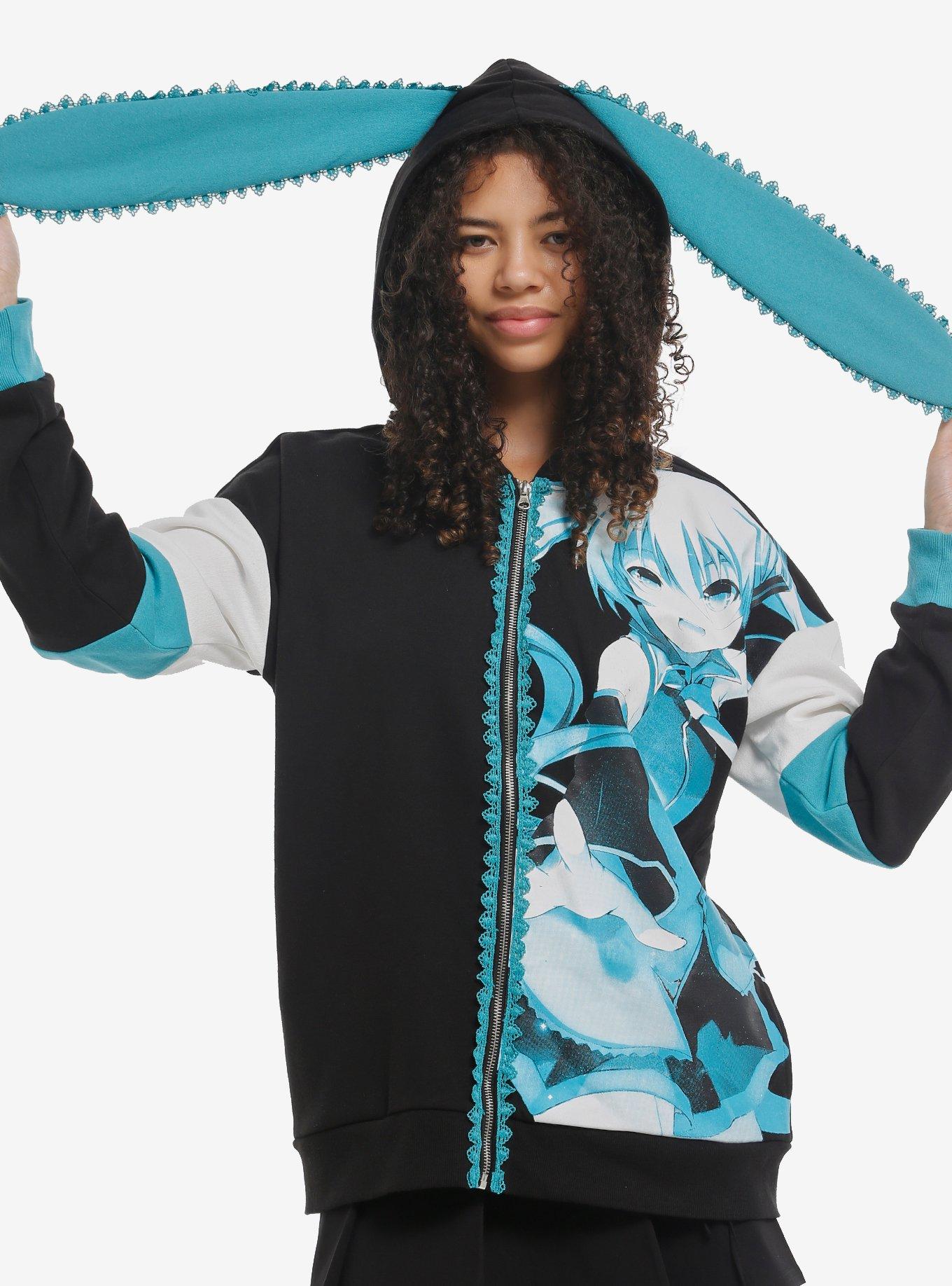 Hatsune Miku Lace Bunny Ears Hoodie, , hi-res