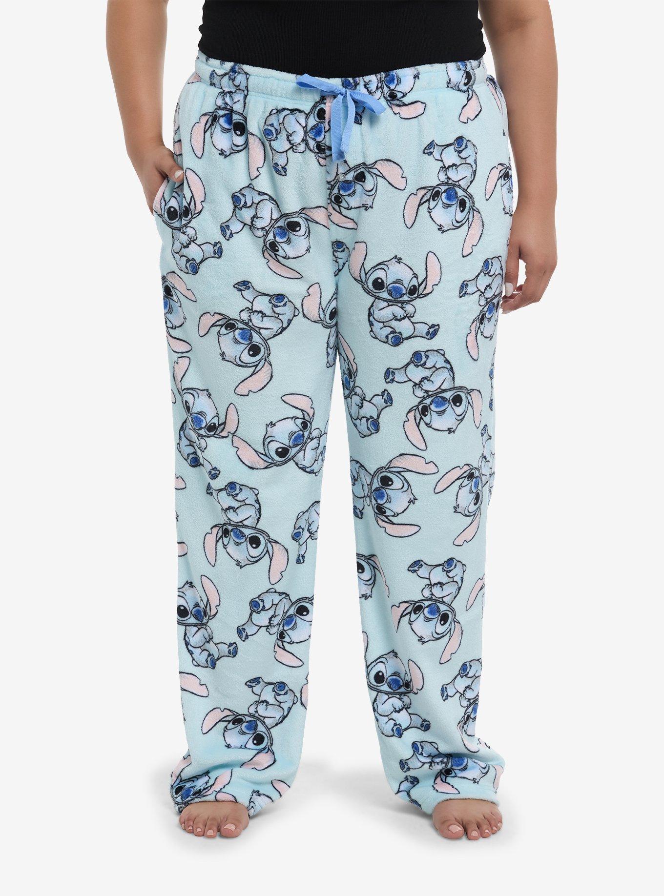 Disney Stitch Fuzzy Pajama Pants Plus Size, , hi-res