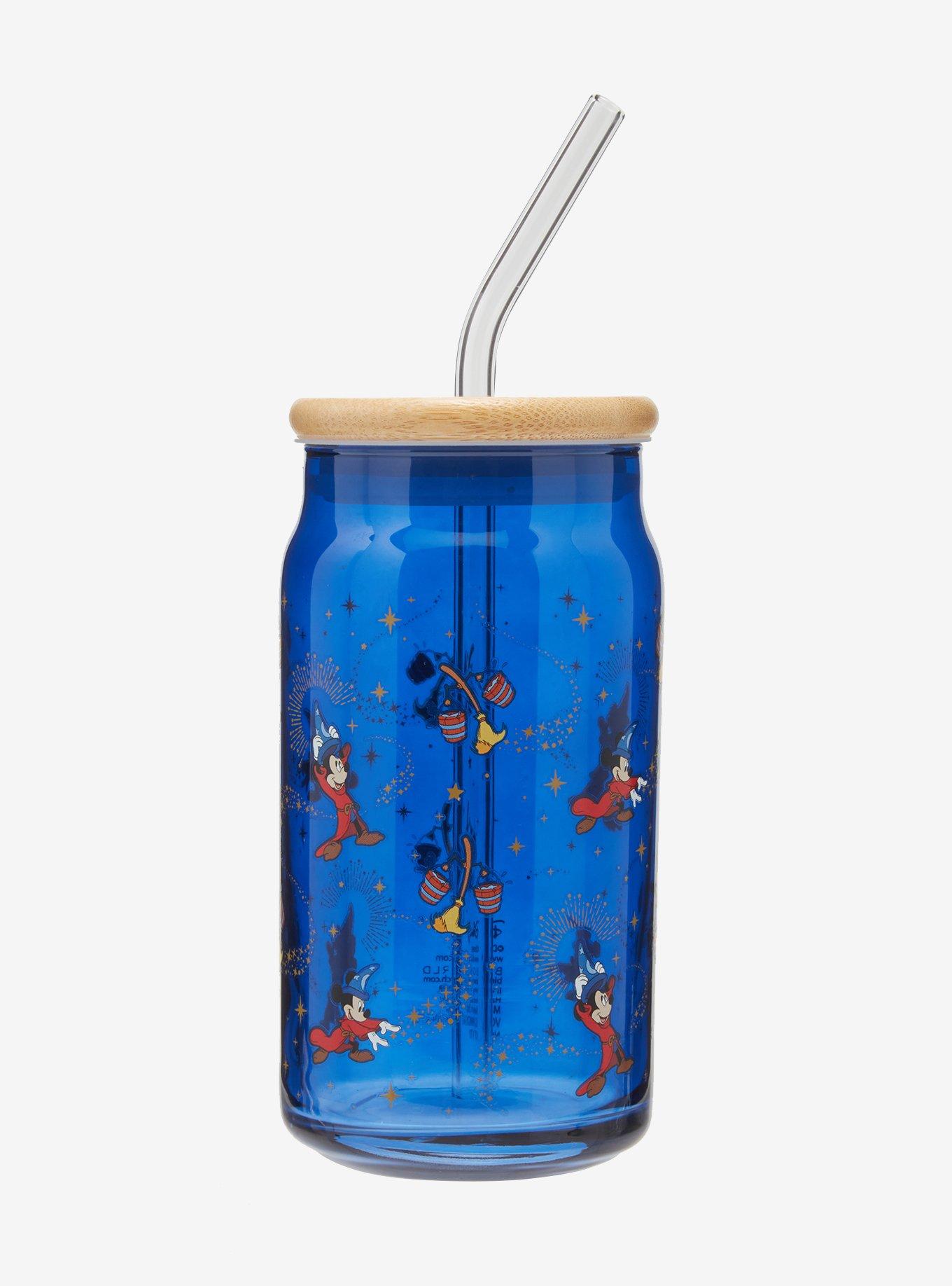 Disney Fantasia Sorcerer Mickey Glass With Lid — BoxLunch Exclusive, , hi-res