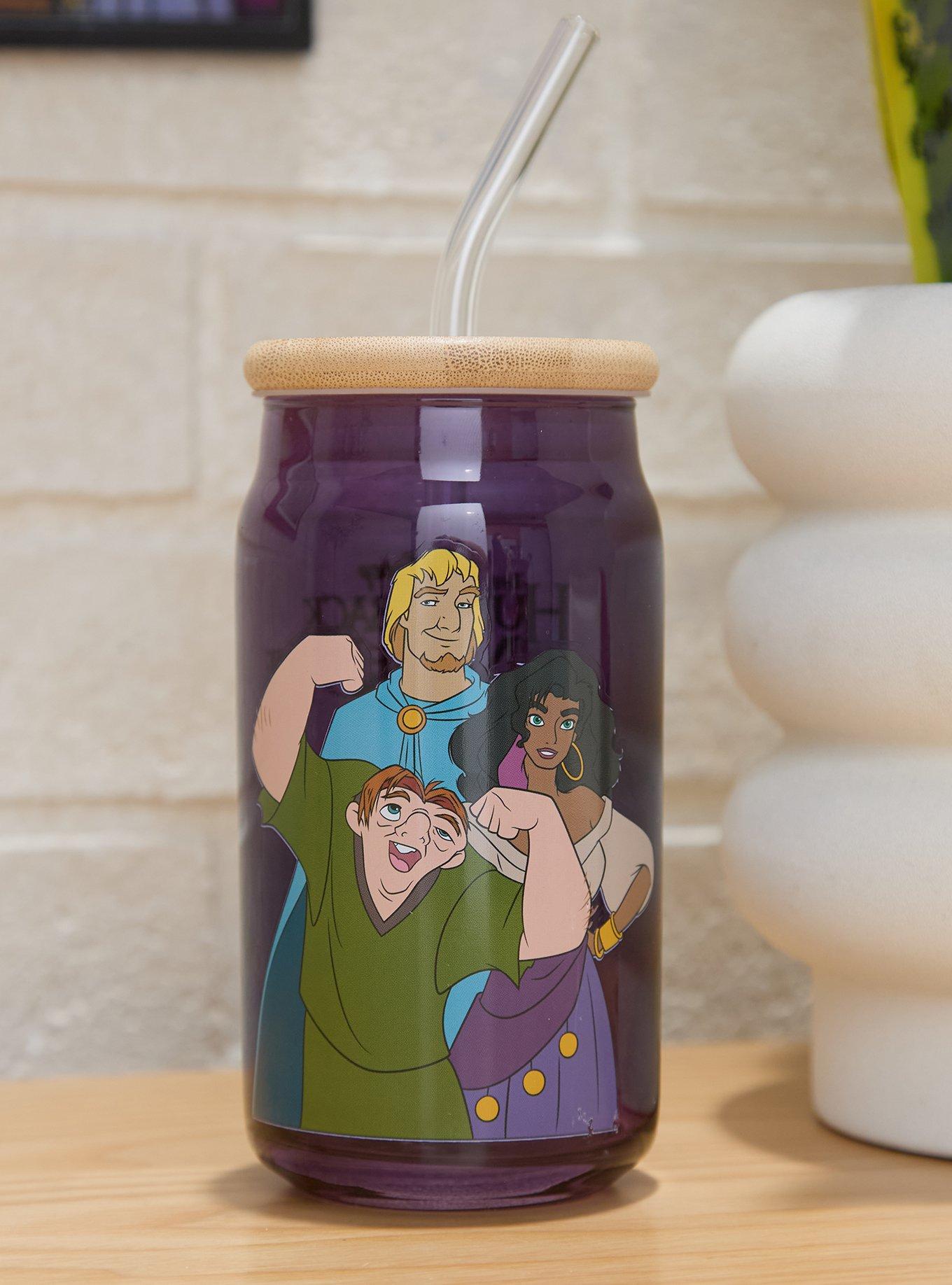 Disney The Hunchback of Notre Dame Character Glass Cup with Straw &mdash; BoxLunch Exclusive, , hi-res