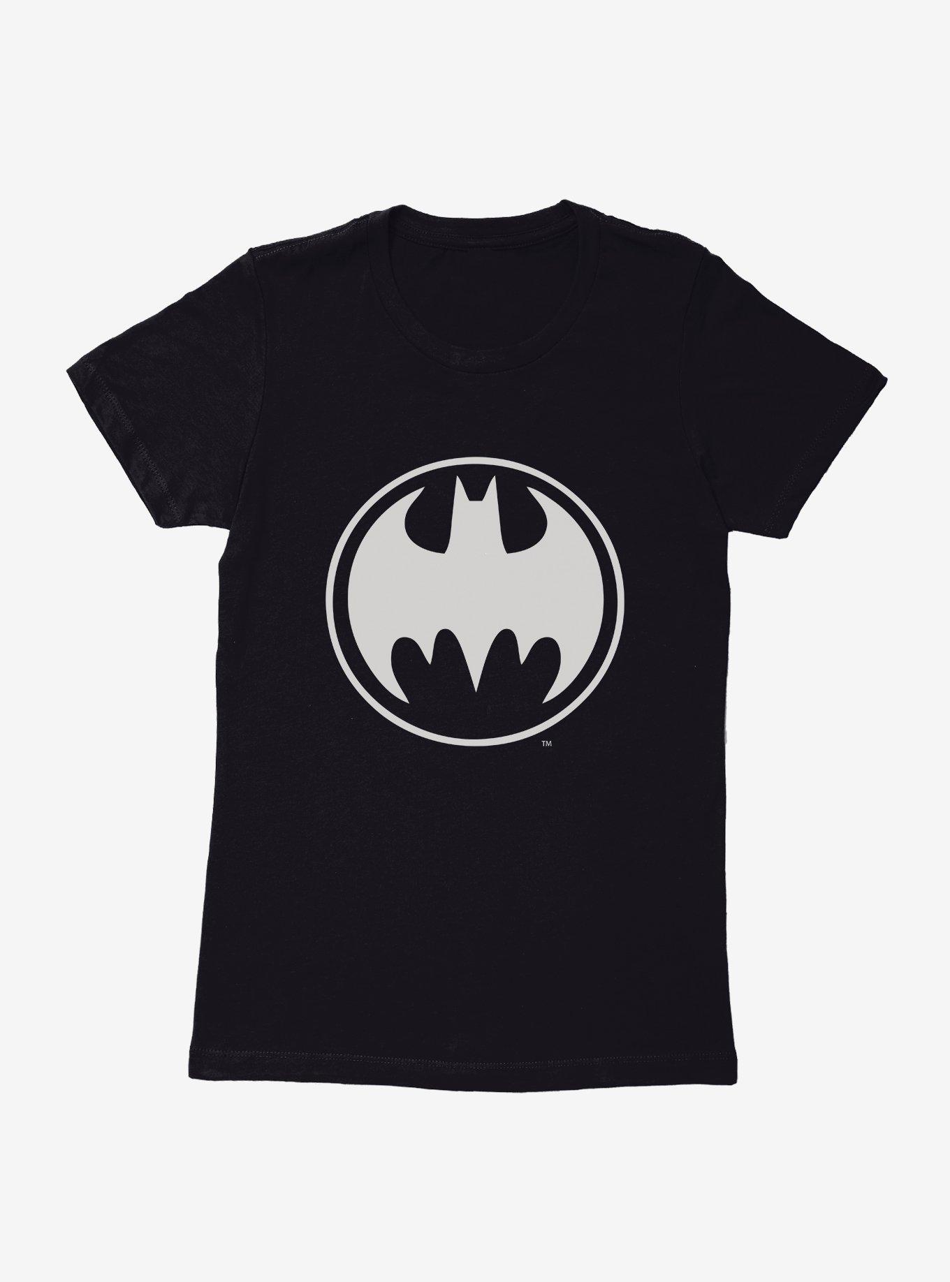 DC Comics Batman Round Logo Womens Black T-Shirt, BLACK, hi-res