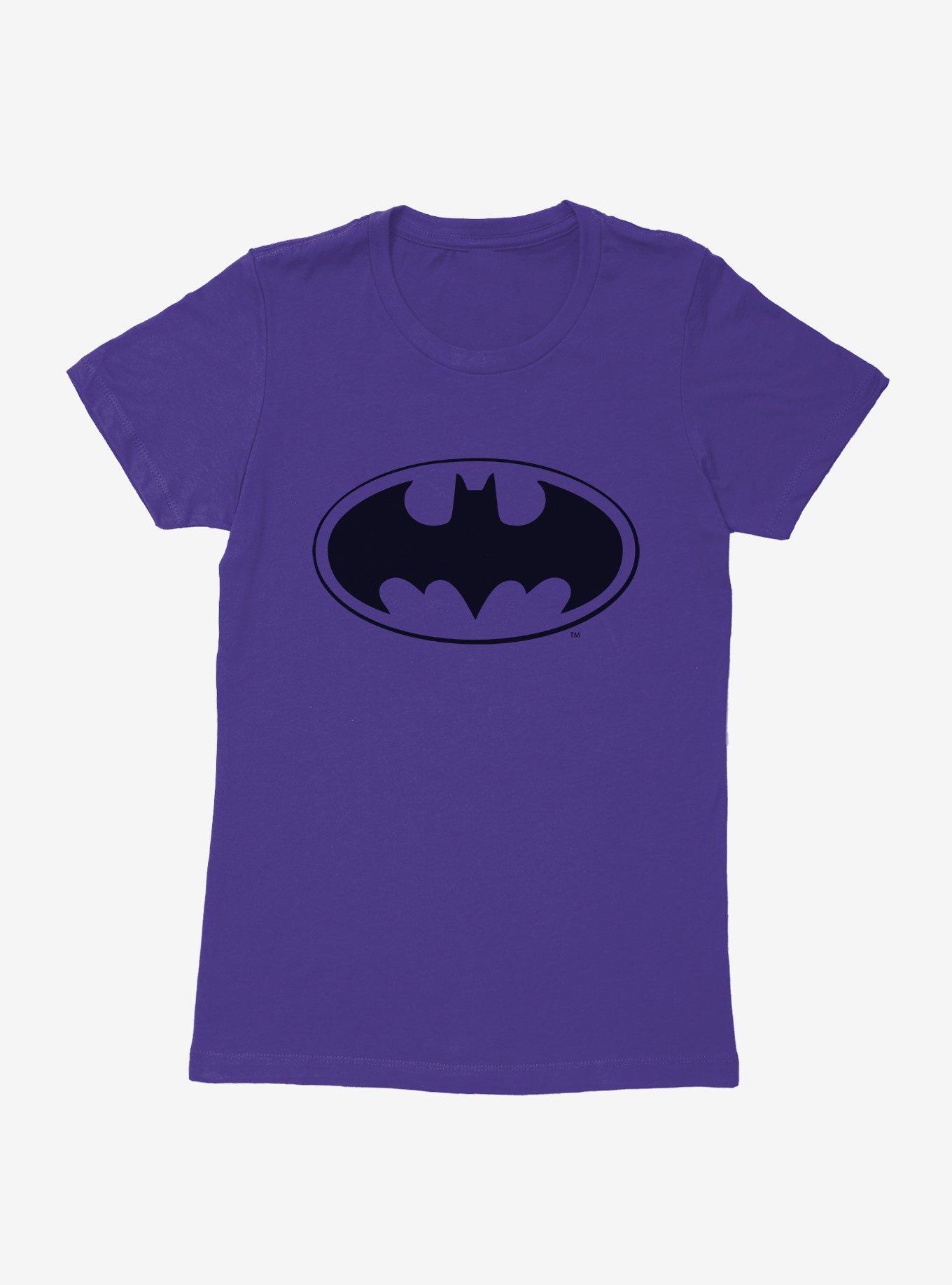 DC Comics Batman Bat Logo Womens Purple T-Shirt, , hi-res
