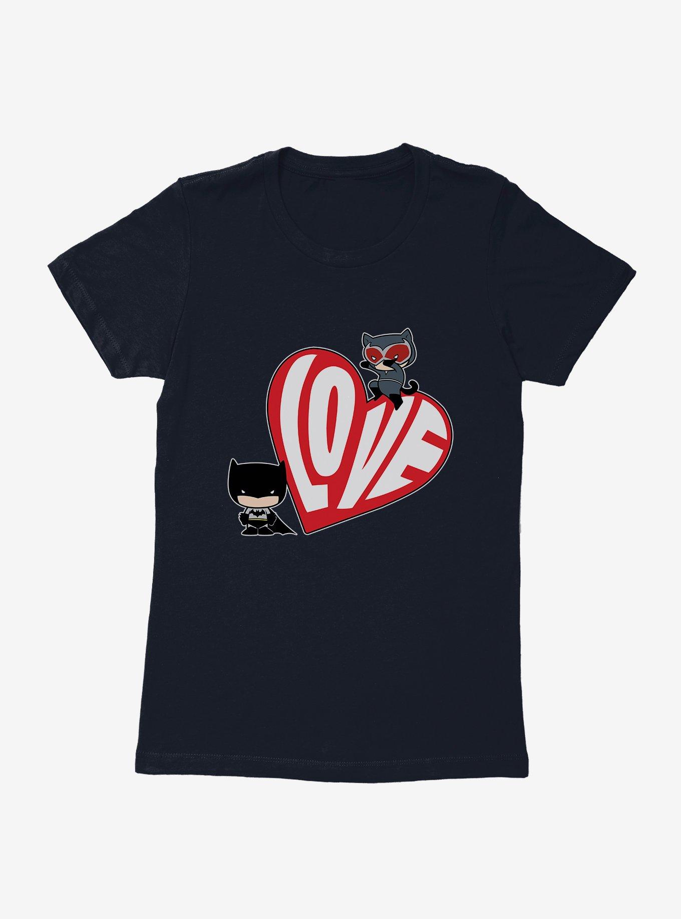 DC Comics Batman Chibi Catwoman Heart Womens T-Shirt, , hi-res