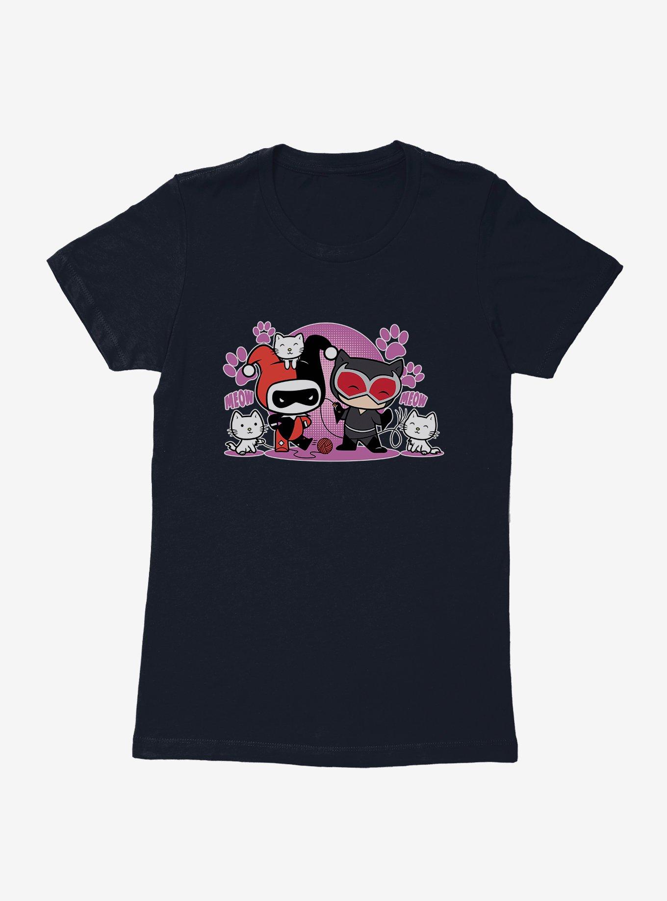 DC Comics Batman Chibi Harley Quinn Catwoman Love Womens T-Shirt, , hi-res
