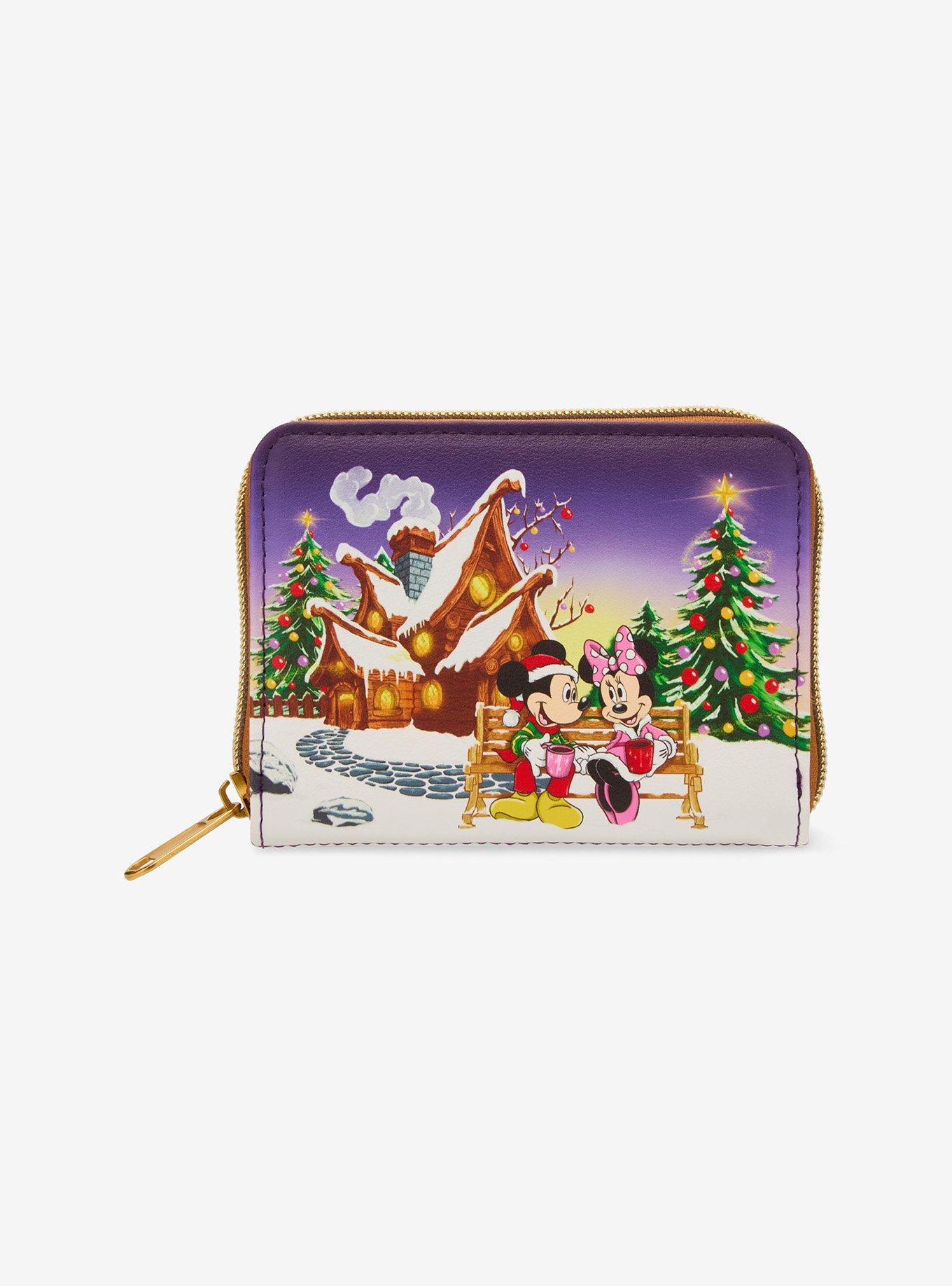 Loungefly Disney Mickey Mouse & Minnie Mouse Holiday House Mini Zipper Wallet, , hi-res