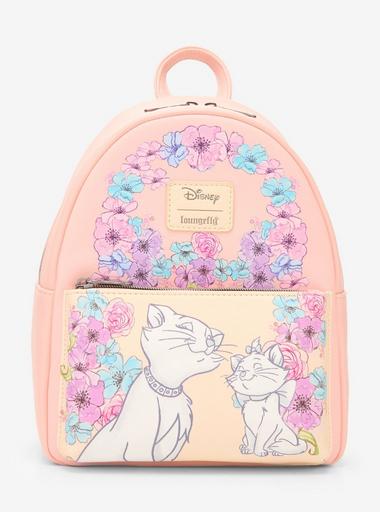 aristocats loungefly mini backpack Disney Character Faux Leather (Aristocats Marie AOP) This pink mini backpack has a stained glass design on the front Marie Aristocats Backpack Loungefly Disney