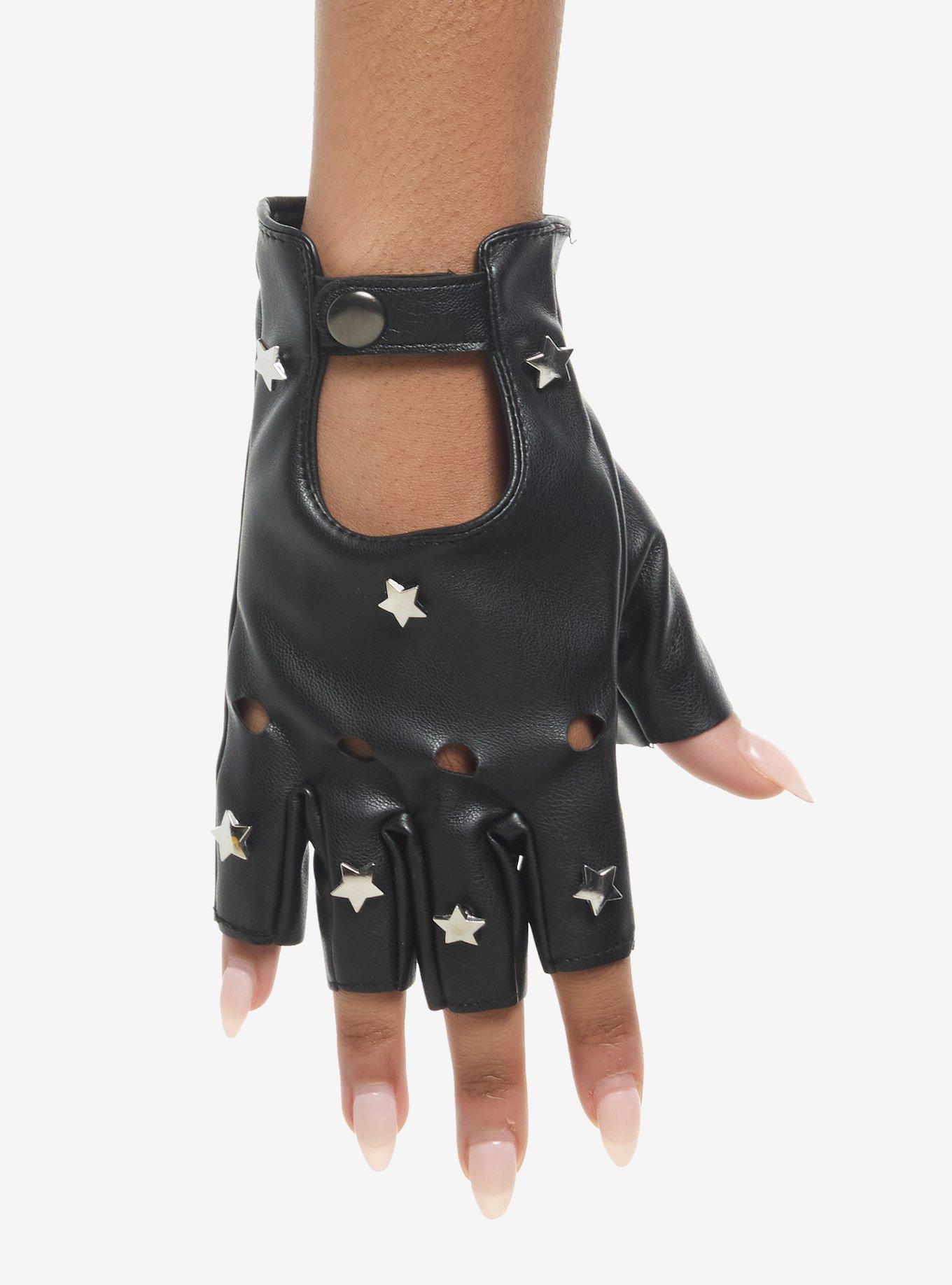 Star Stud Moto Fingerless Gloves, , hi-res