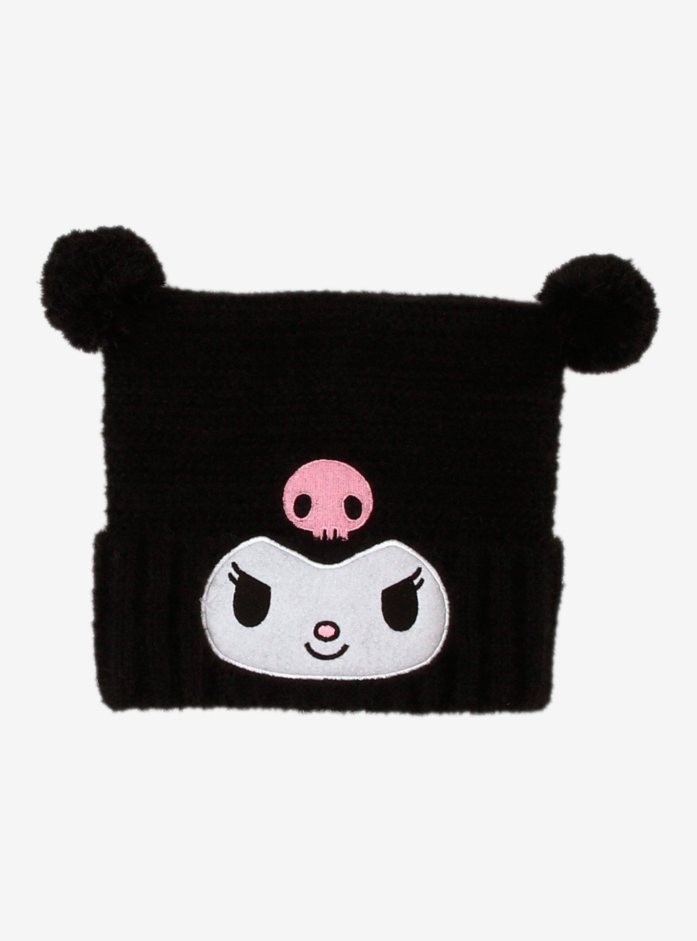 Kuromi Face Fuzzy Subtle Ear Beanie, , hi-res