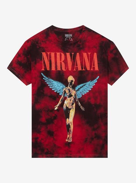 soloist nirvana プルオーバー フォト パッチ シャツ Nirvana In Utero Black & Red Tie-Dye T-Shirt | Hot Topic