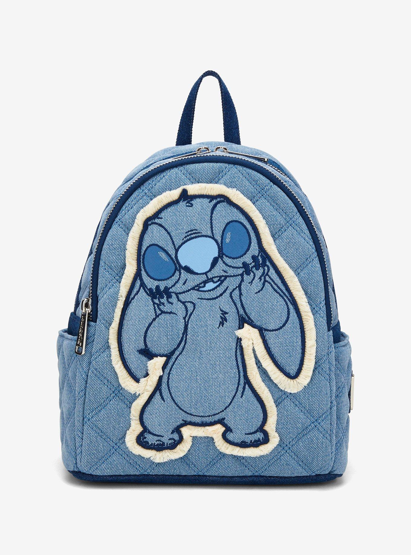 Loungefly Disney Lilo & Stitch Denim Patchwork Mini Backpack — BoxLunch Exclusive, , hi-res