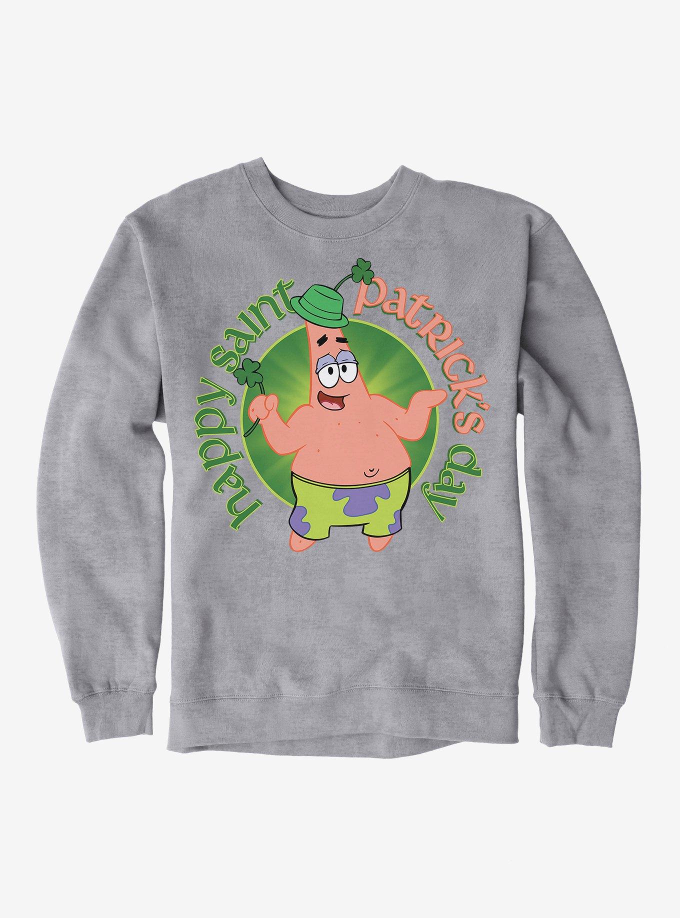 SpongeBob SquarePants Happy Saint Patrick's Day Sweatshirt, SPORT GRAY, hi-res