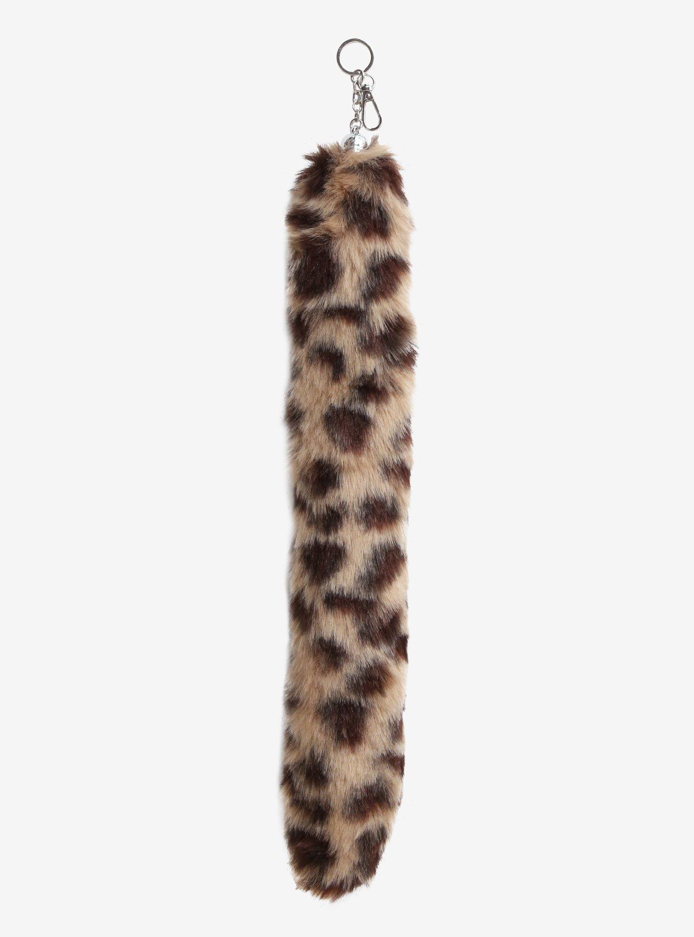 Leopard Faux Tail Key Chain, , hi-res