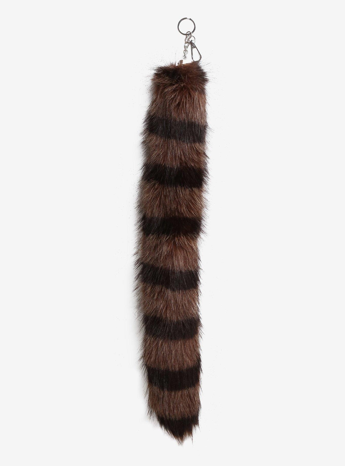 Raccoon Faux Tail Key Chain, , hi-res