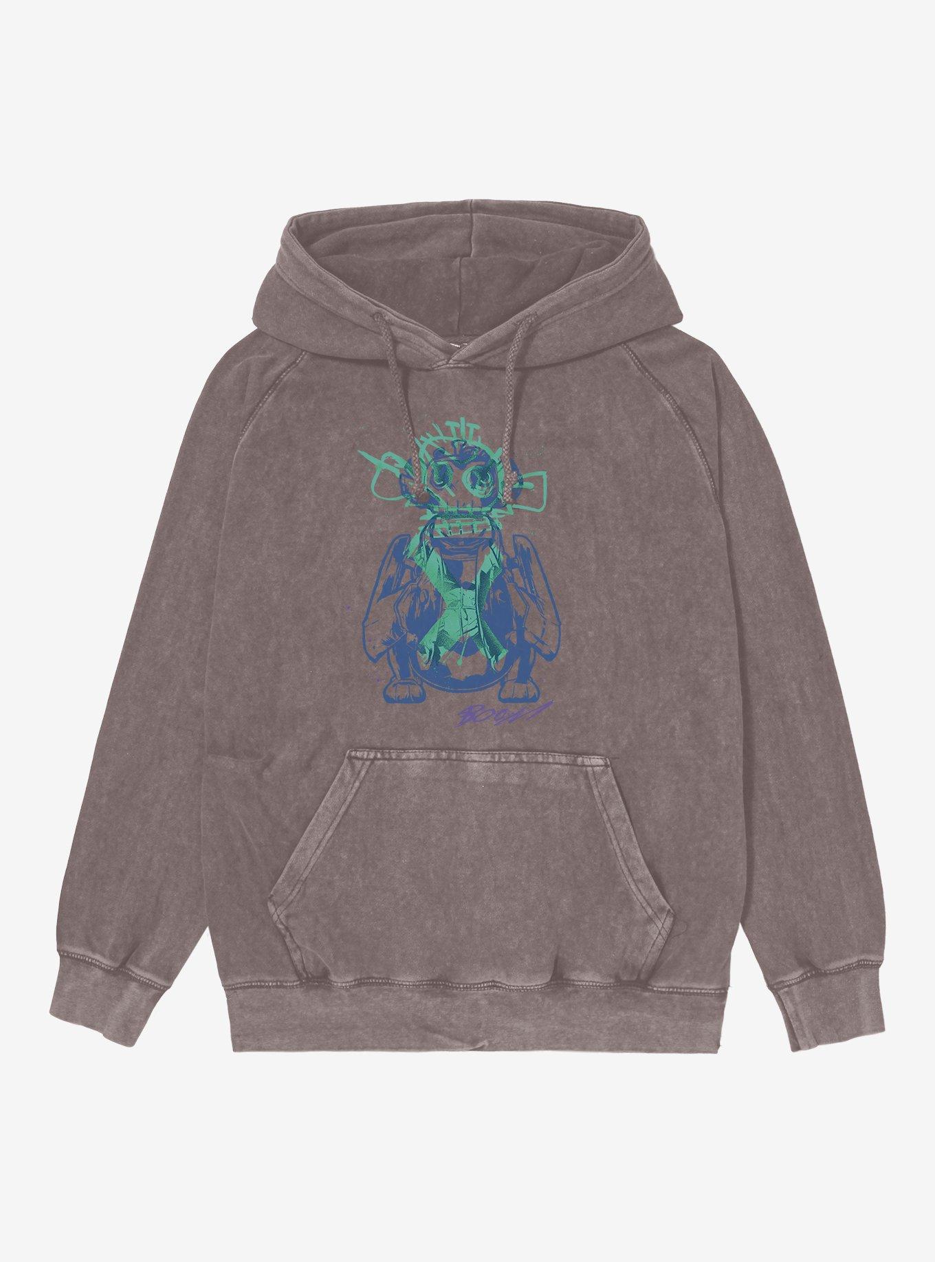 Arcane Graffiti Monkey Trap Mineral Wash Hoodie,All Products : American Fashion Style Bags On Sale