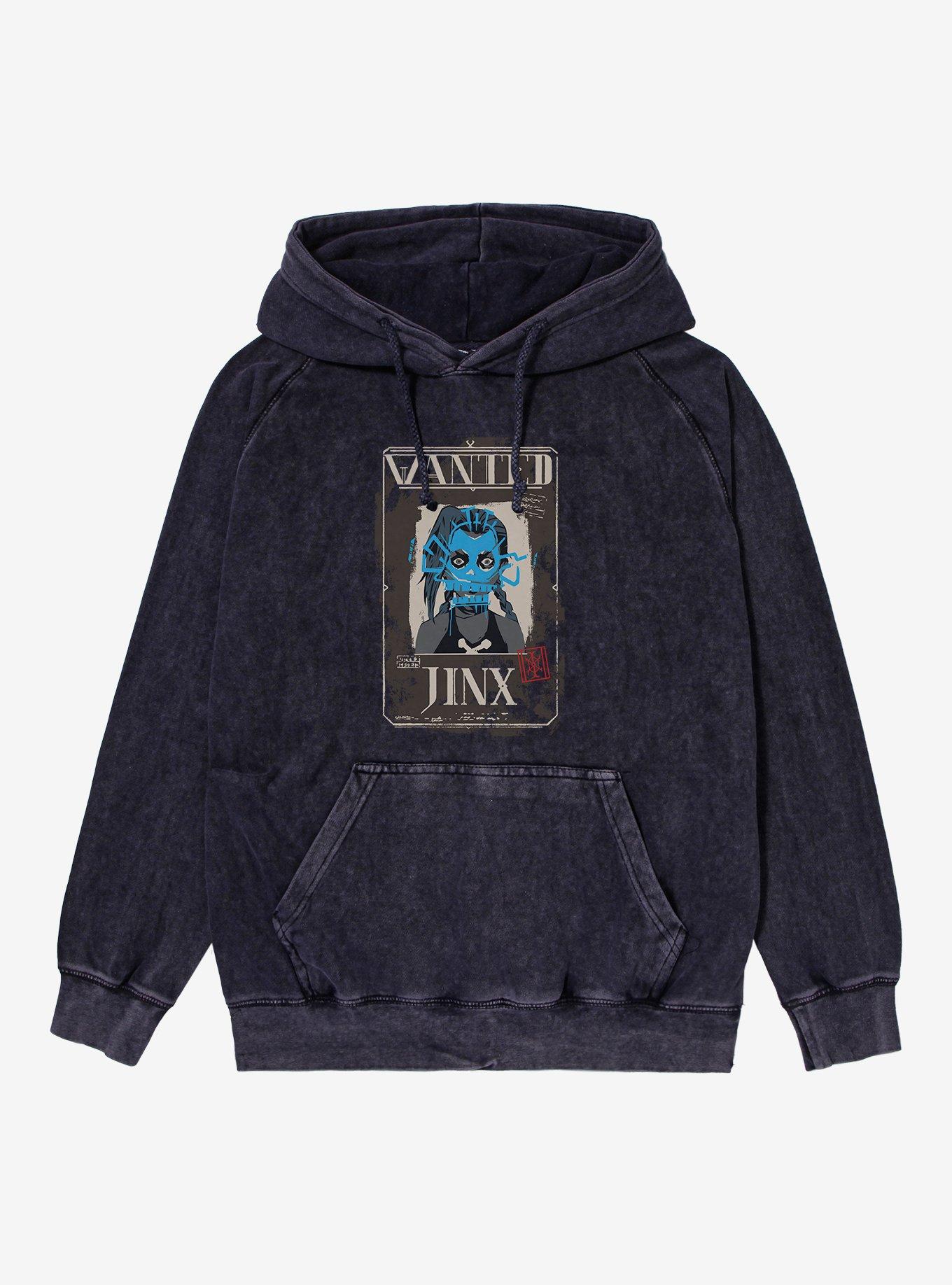 Arcane Jinx Wanted Mineral Wash Hoodie, VINTAGE BLACK, hi-res view 1