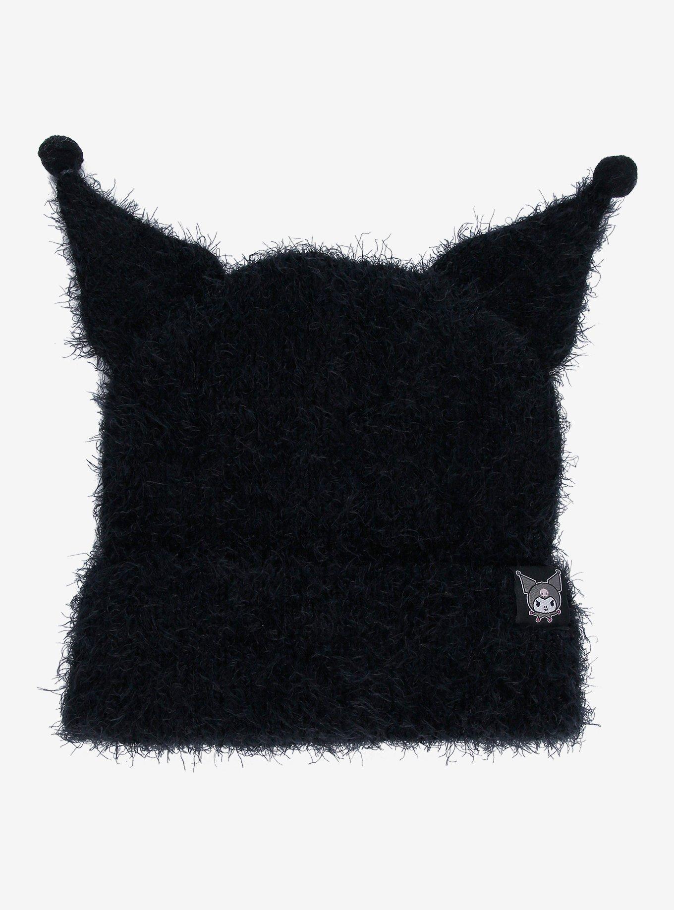 Sanrio Kuromi Ears Fuzzy Knit Beanie - BoxLunch Exclusive, , hi-res