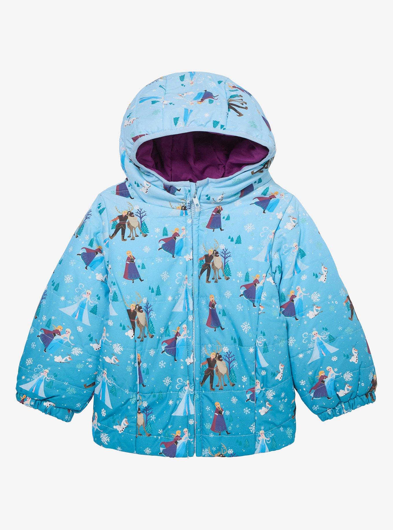 Disney Frozen Characters Allover Print Toddler Puffer Jacket - BoxLunch Exclusive, , hi-res