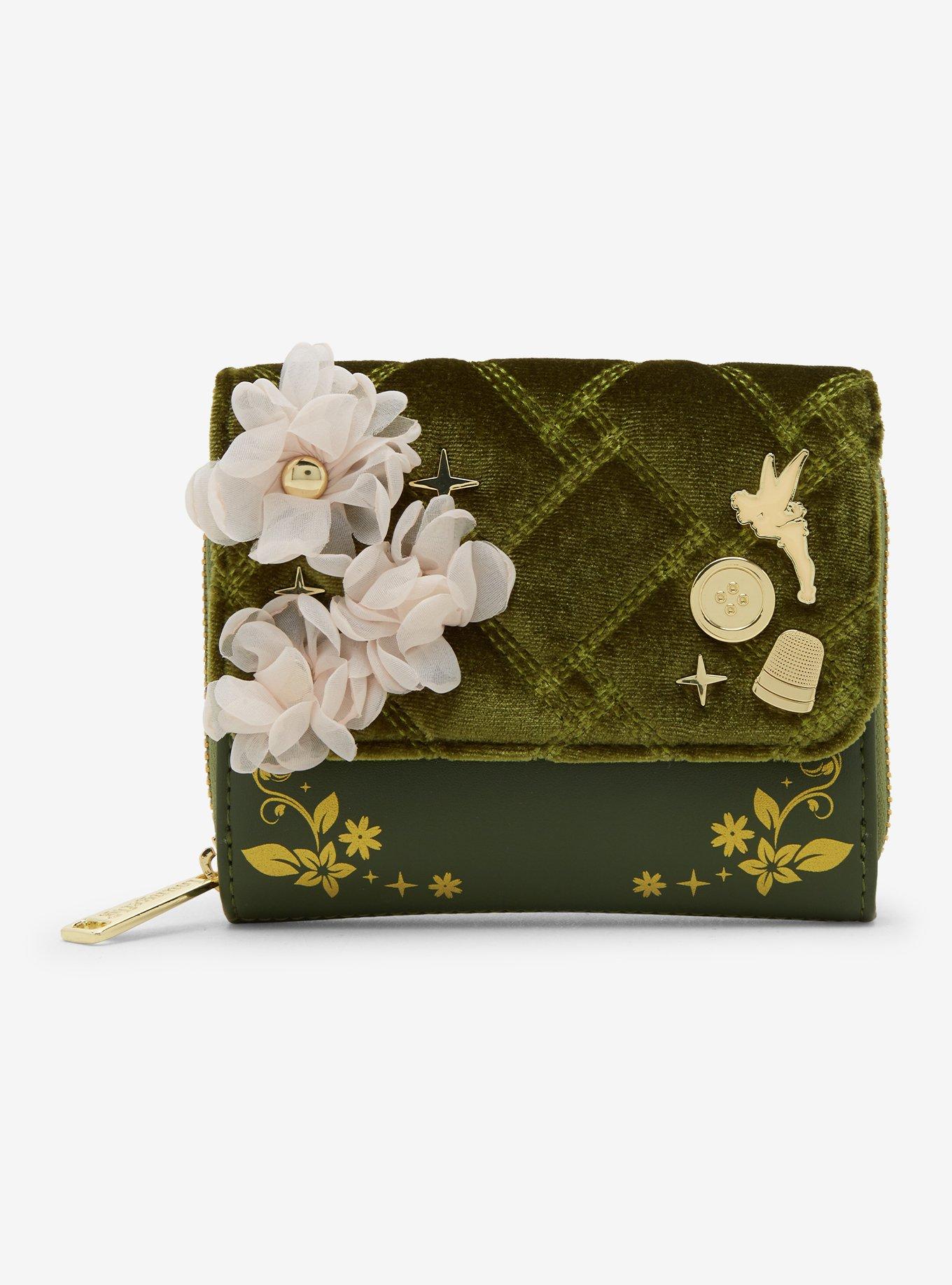 Loungefly Disney Peter Pan Tinker Bell Velvet Quilted Wallet - BoxLunch Exclusive, , hi-res