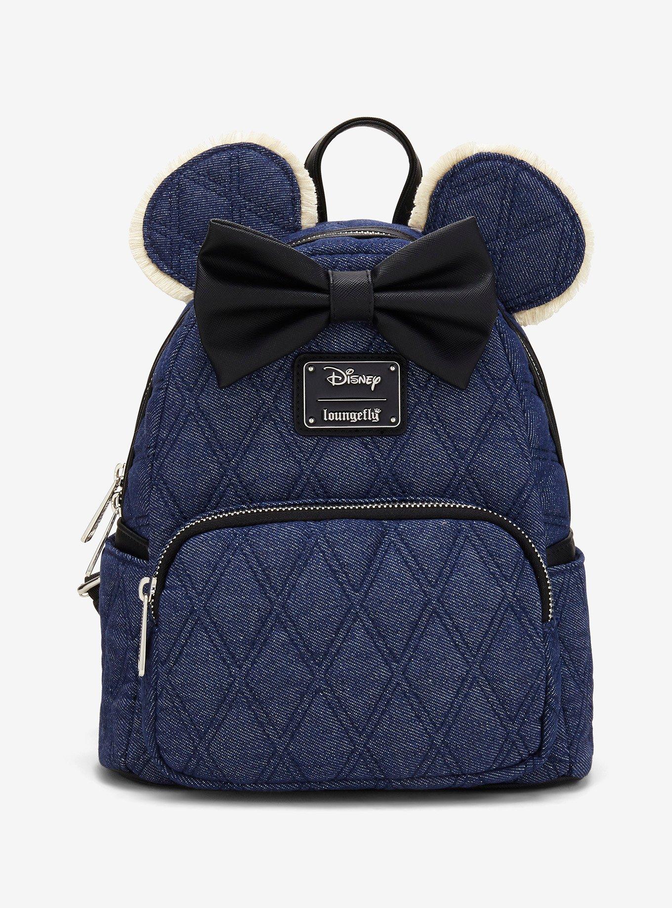Loungefly Disney Minnie Mouse Denim Quilted Mini Backpack — BoxLunch Exclusive, , hi-res