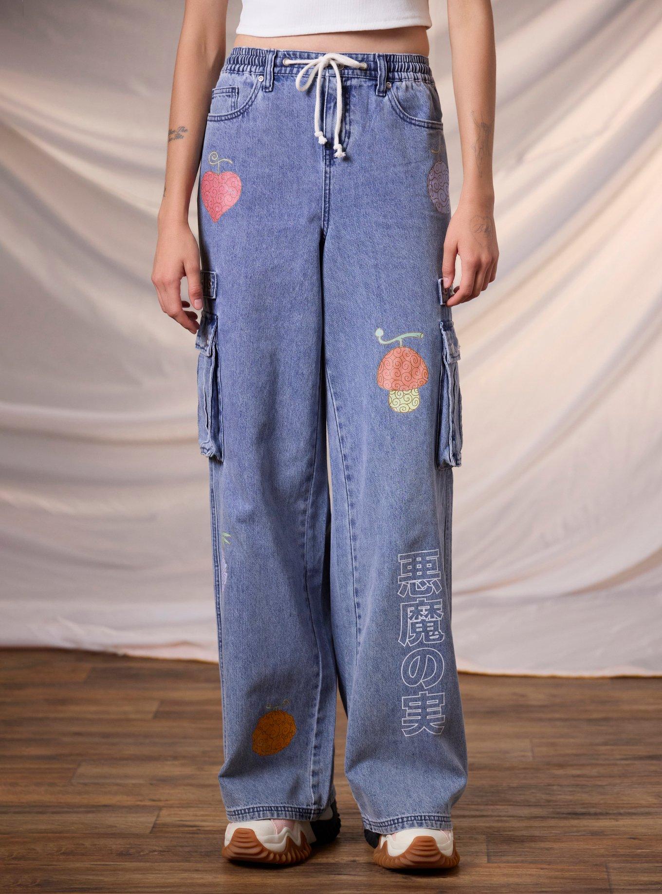 One Piece Devil Fruits Denim Cargo Pants, , hi-res
