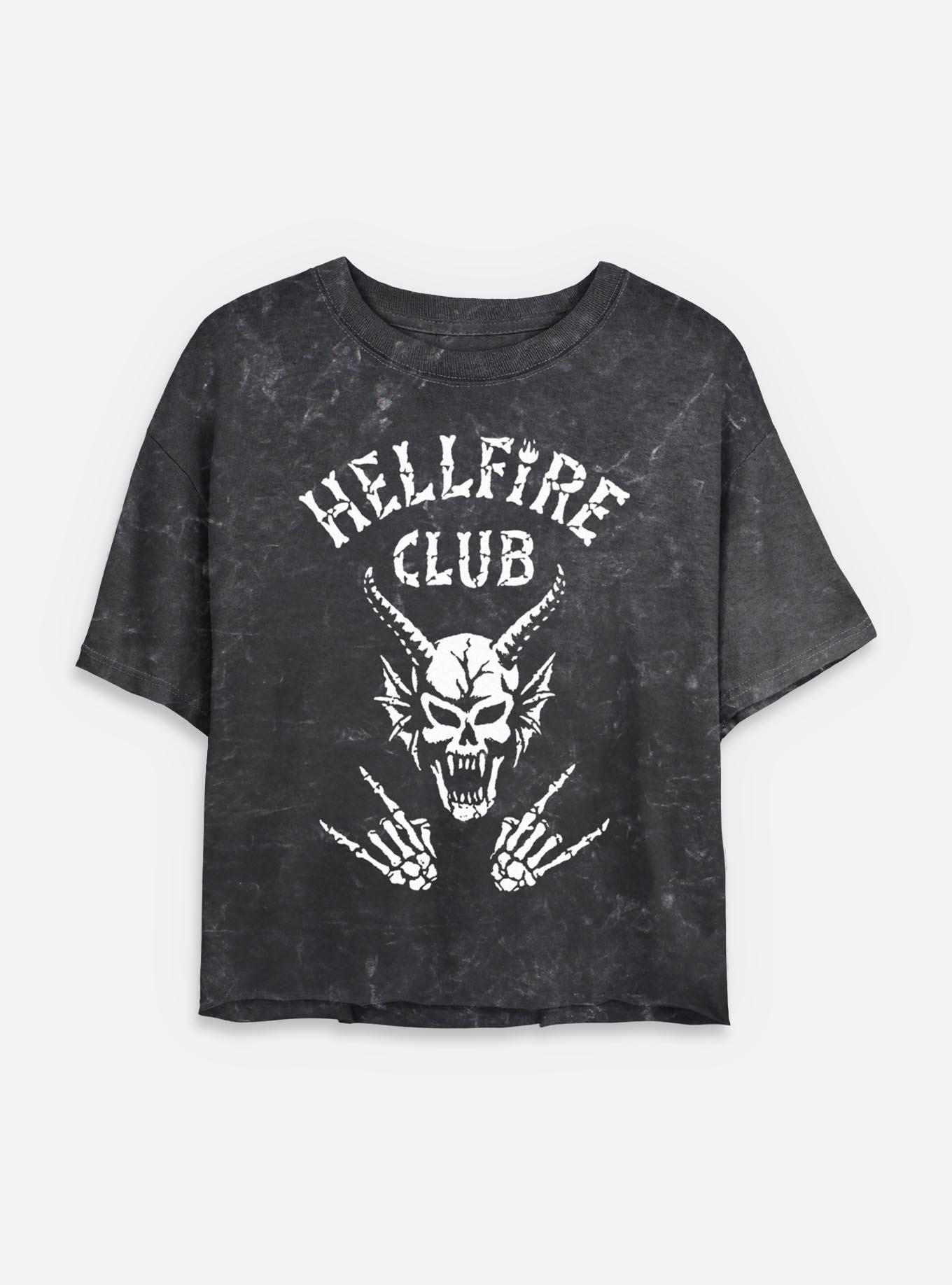Stranger Things Hellfire Club Rocks Womens Mineral Wash Crop T-Shirt, , hi-res