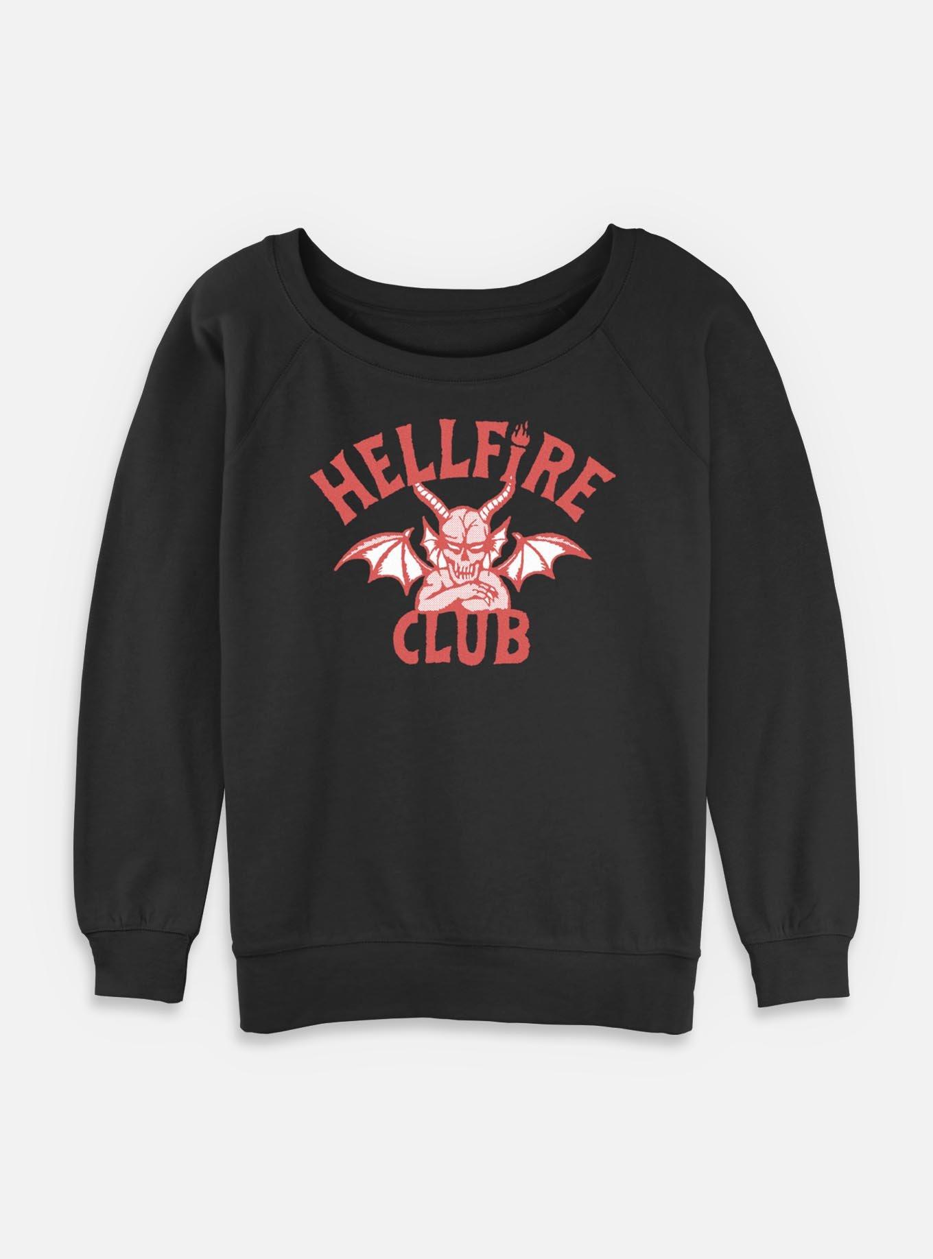Stranger Things Devil Logo Hellfire Club Womens Slouchy Sweatshirt, , hi-res