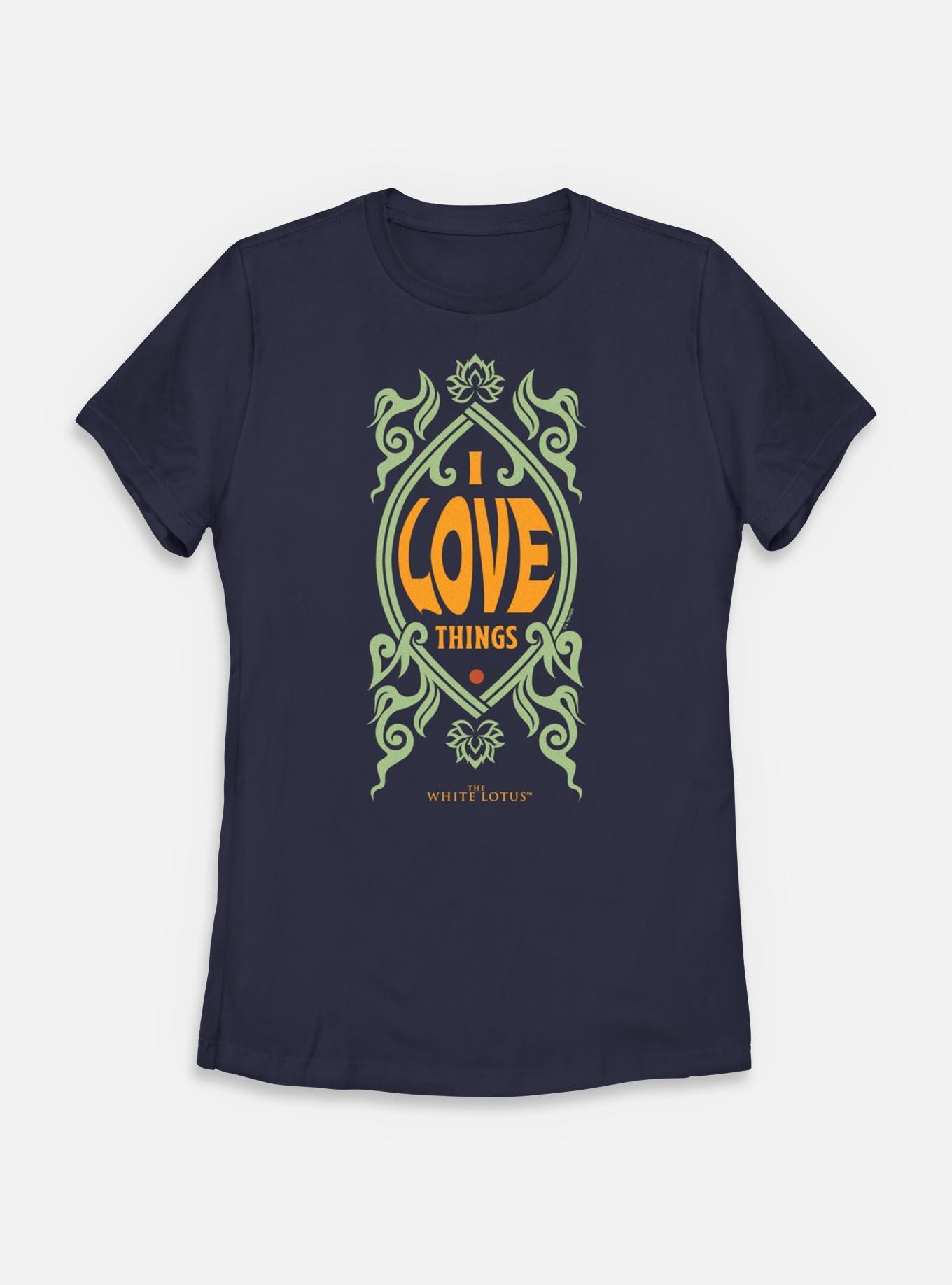 The White Lotus I Love Things Womens T-Shirt, NAVY, hi-res
