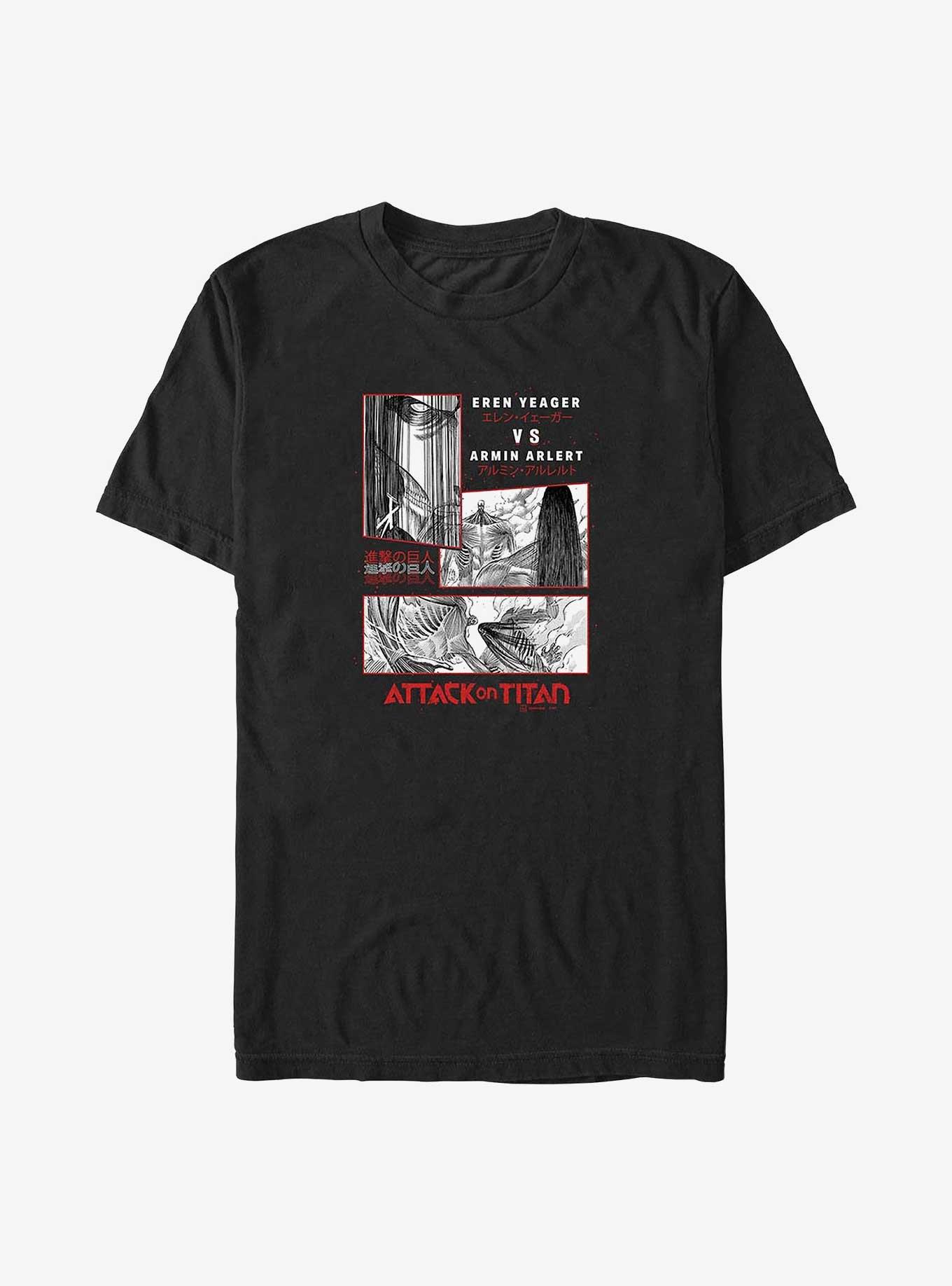 Attack on Titan Eren vs Armin Big & Tall T-Shirt,All Products : American Fashion Style Bags On Sale