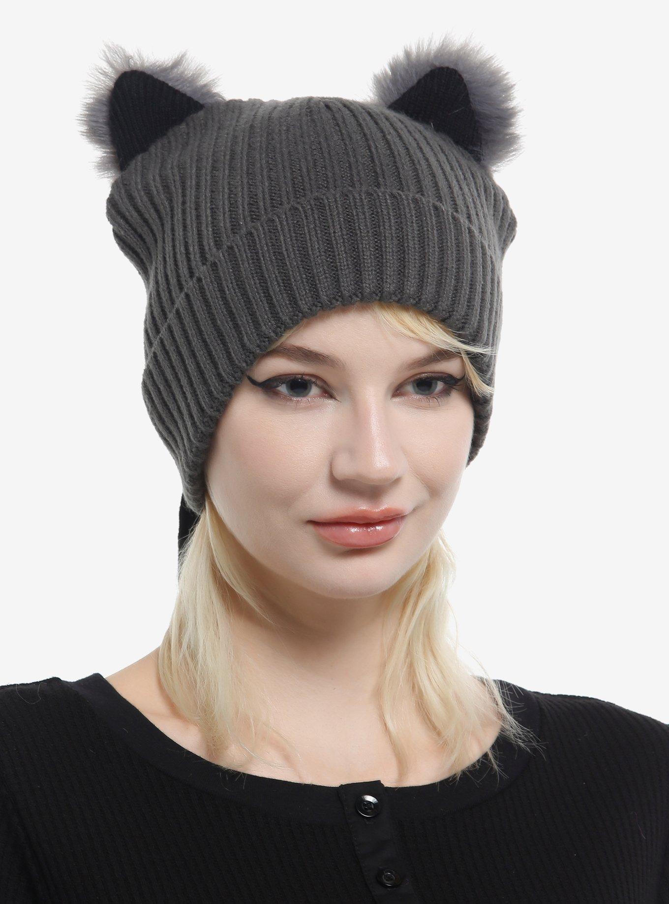 Raccoon 3D Ear Beanie, , hi-res