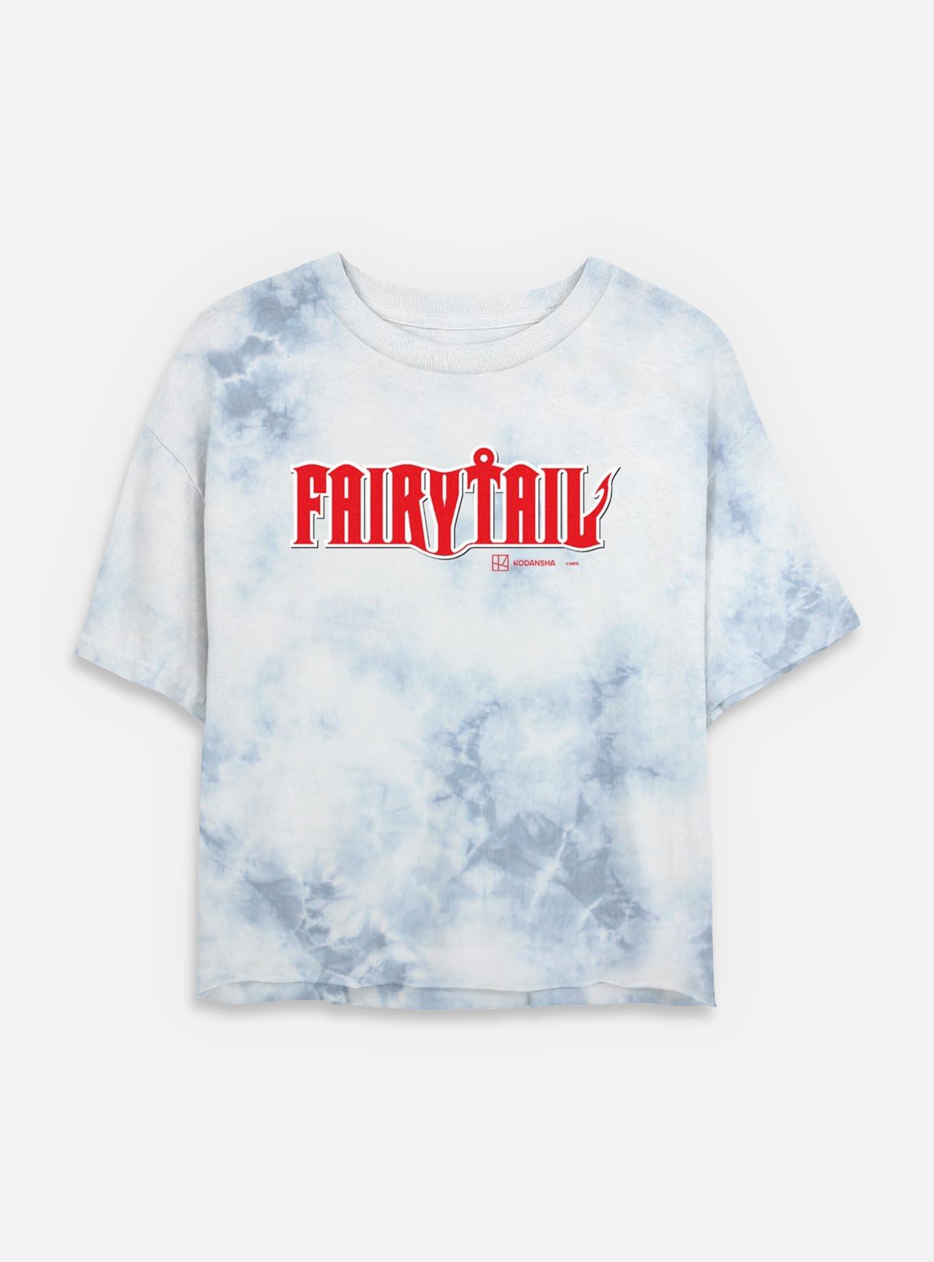 Fairy Tail Logo Tie Dye Crop Womens T-Shirt, WHITEBLUE, hi-res