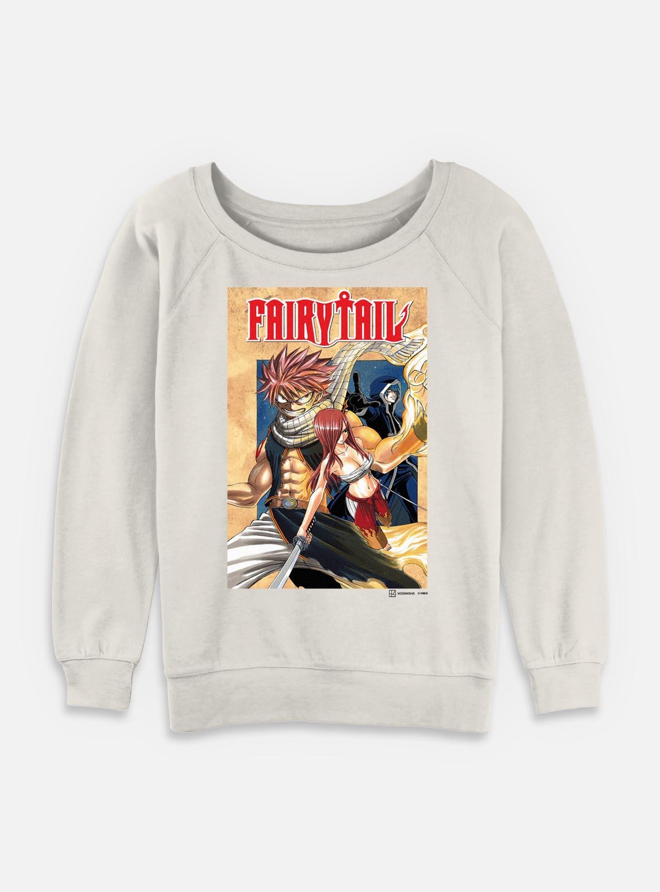 Fairy Tail Cover Womens Slouchy Sweatshirt, EGRET, hi-res