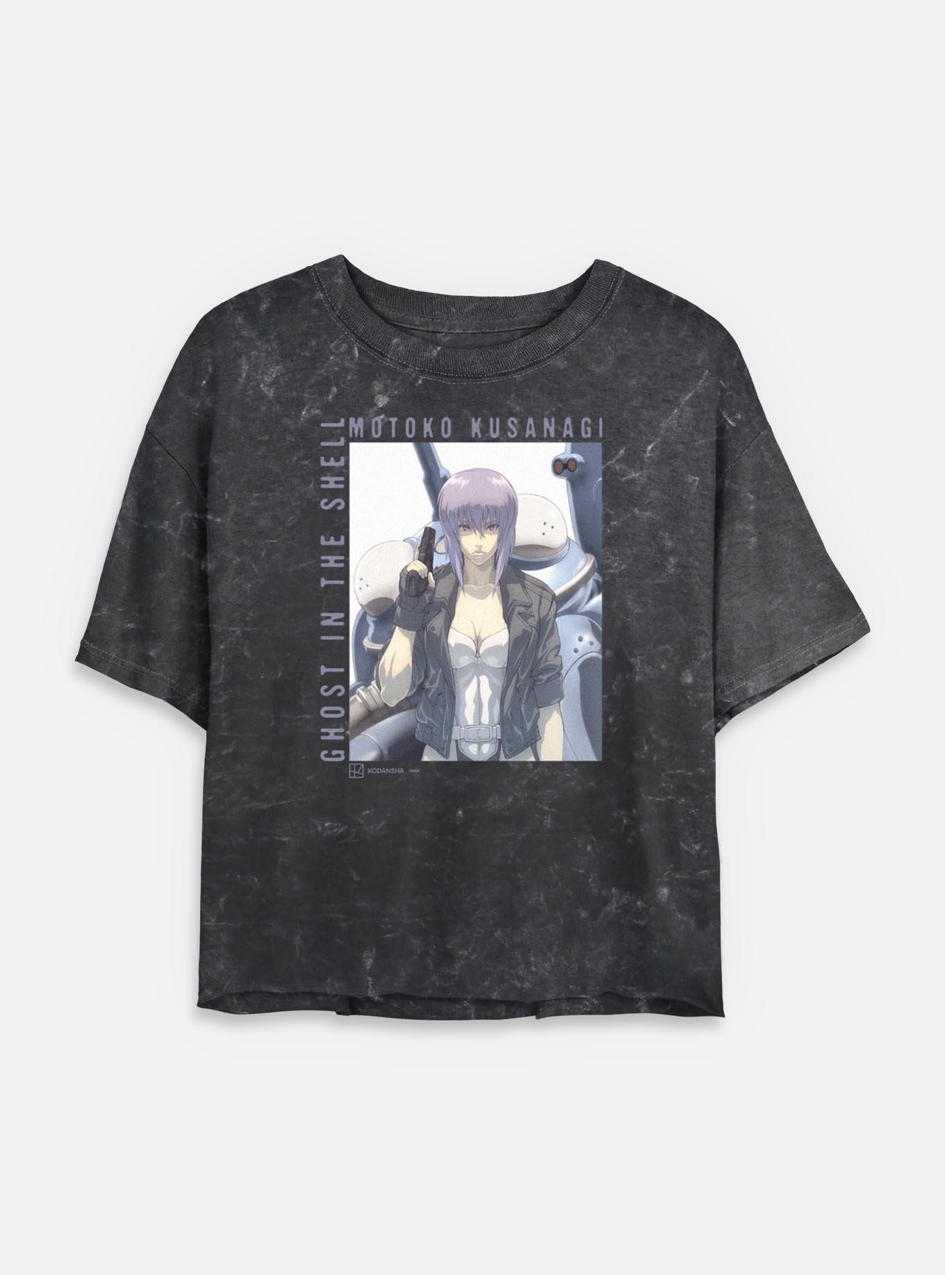 Ghost in the Shell Motoko Kusanagi Mineral Wash Womens Crop T-Shirt,New Products : American Fashion Style Bags On Sale