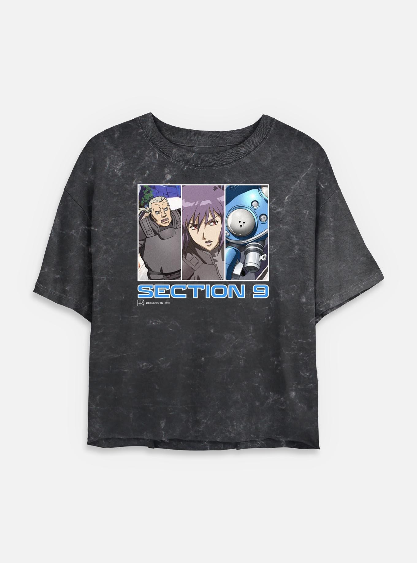 Ghost in The Shell Section 9 Team Mineral Wash Womens Crop T-Shirt,New Products : American Fashion Style Bags On Sale