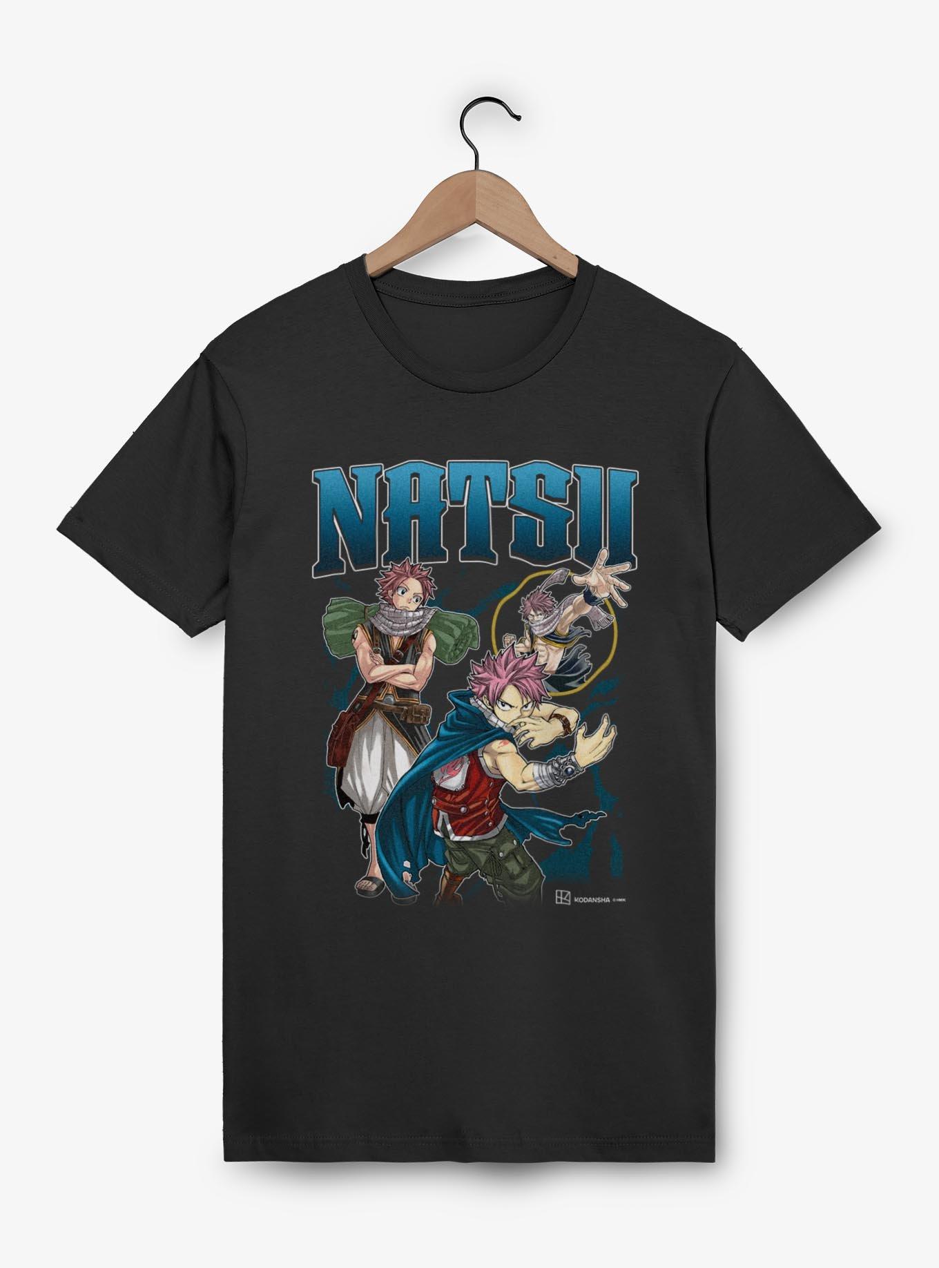 Fairy Tail Natsu Multi Pose T-Shirt, BLACK, hi-res