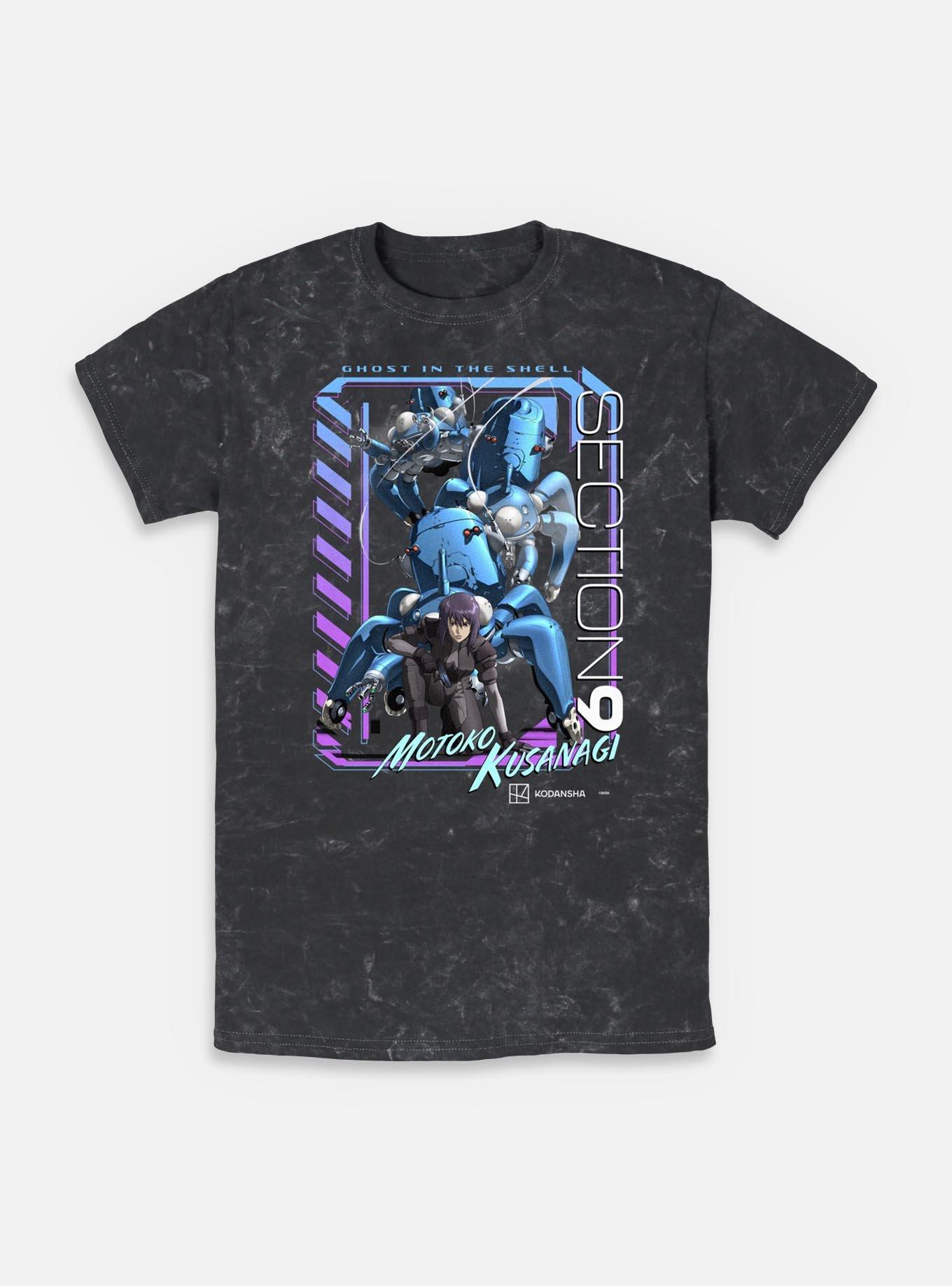 Ghost in the Shell Digi Framed Mineral Wash T-Shirt, BLACK, hi-res