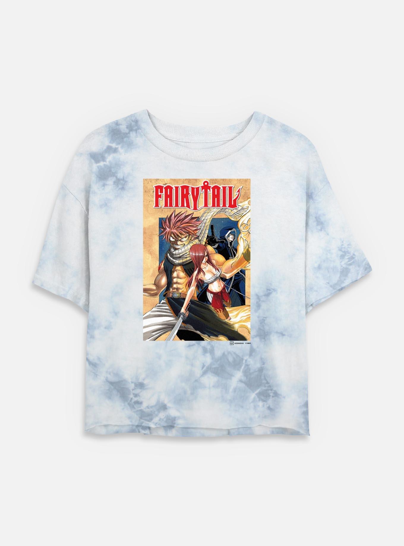 Fairy Tail Cover Tie Dye Crop Womens T-Shirt, WHITEBLUE, hi-res