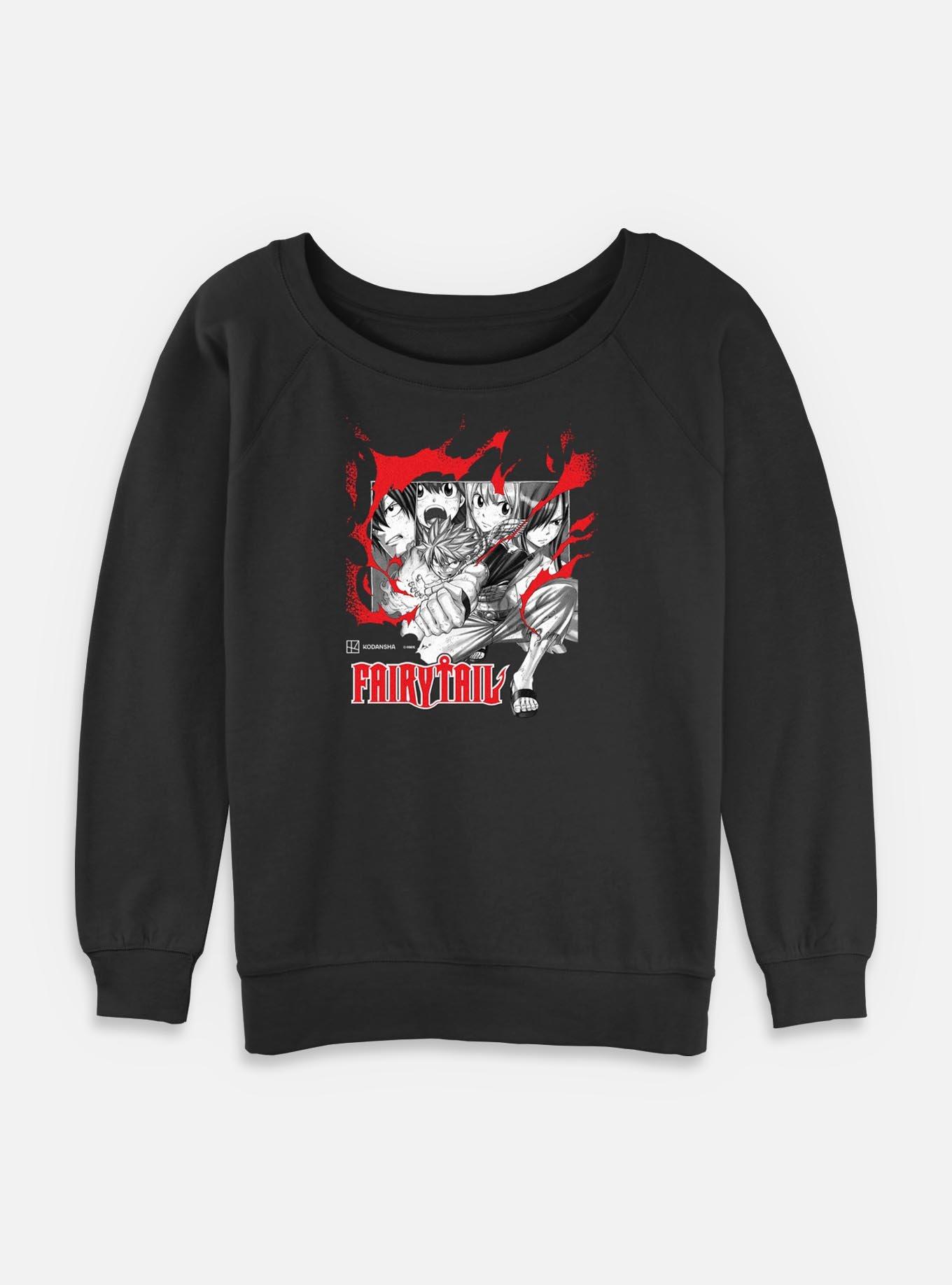 Fairy Tail Blaze Womens Slouchy Sweatshirt, BLACK, hi-res