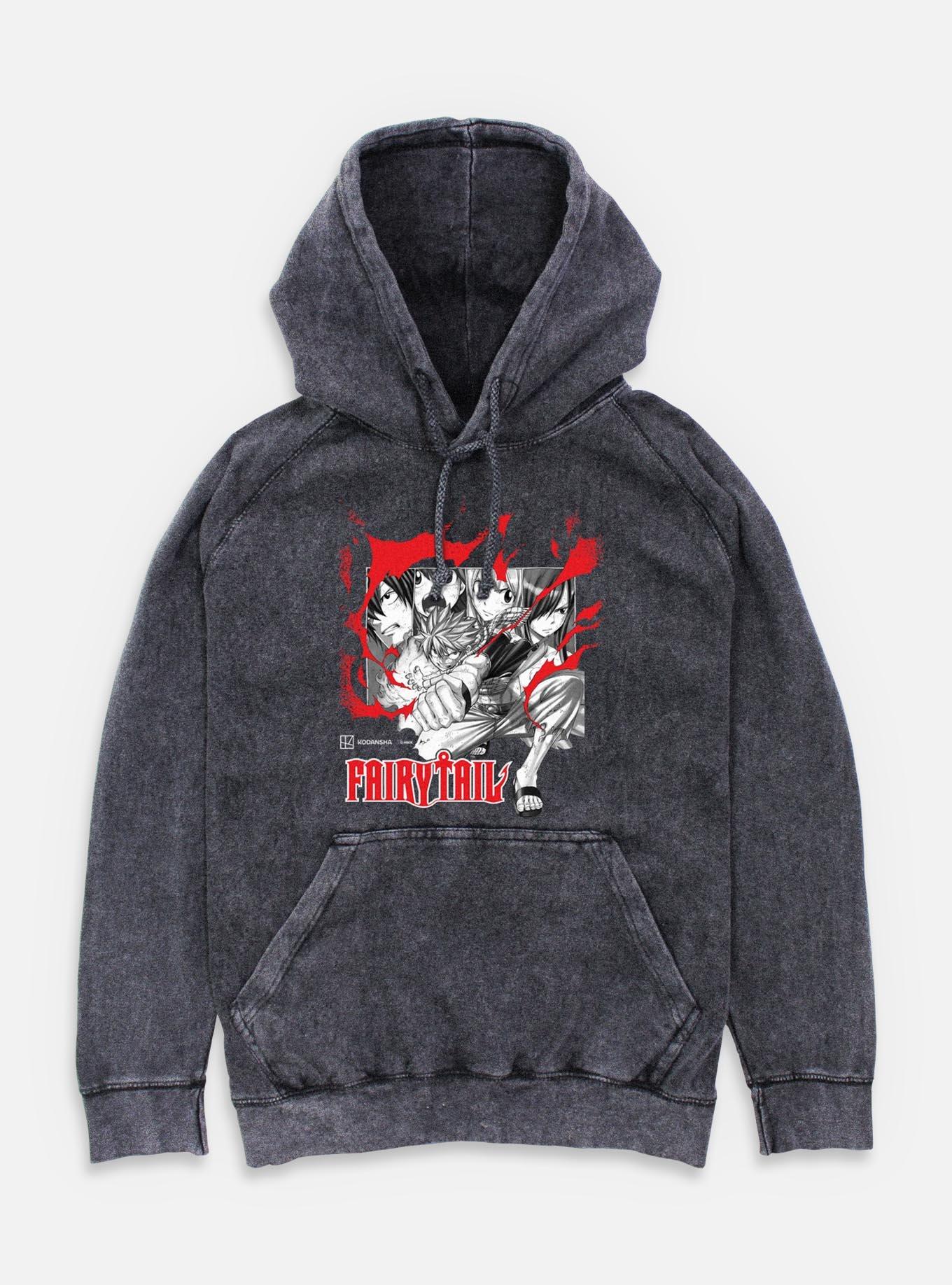 Fairy Tail Blaze Mineral Wash Hoodie, BLACK, hi-res