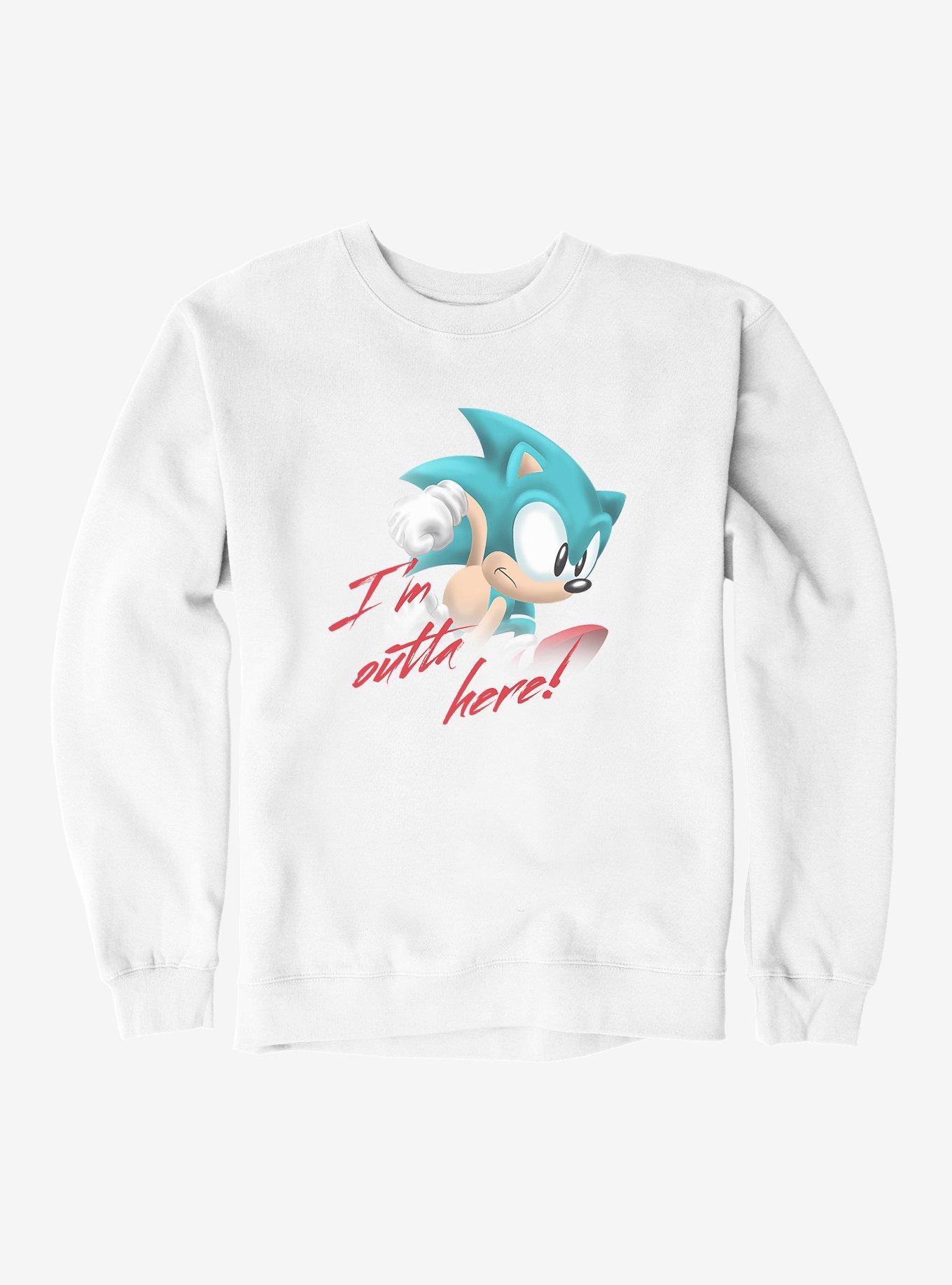 Sonic The Hedgehog I'm Outta Here! Sweatshirt, WHITE, hi-res view 1