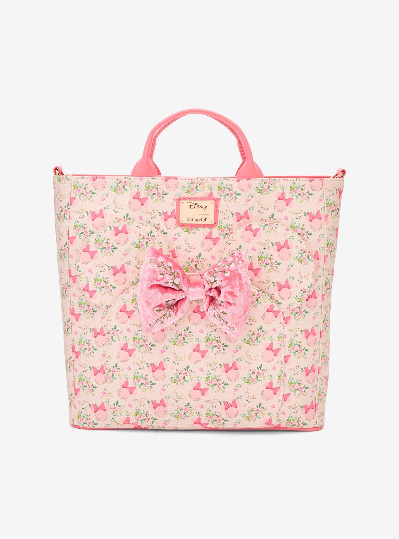 Loungefly Disney Minnie Mouse Pink Floral Convertible Tote Bag, , hi-res