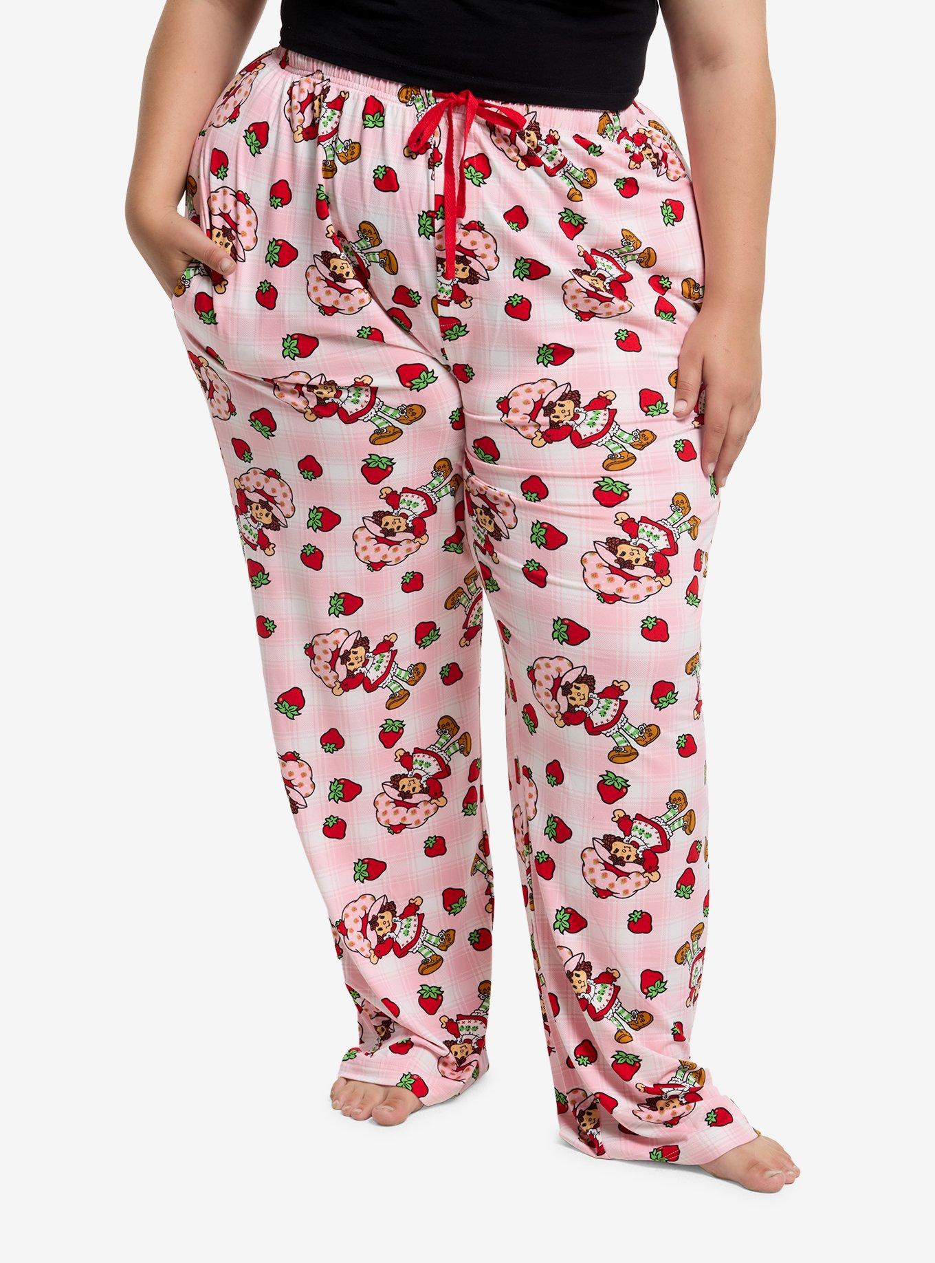 Strawberry Shortcake Pink Gingham Girls Pajama Pants Plus Size, MULTI, hi-res