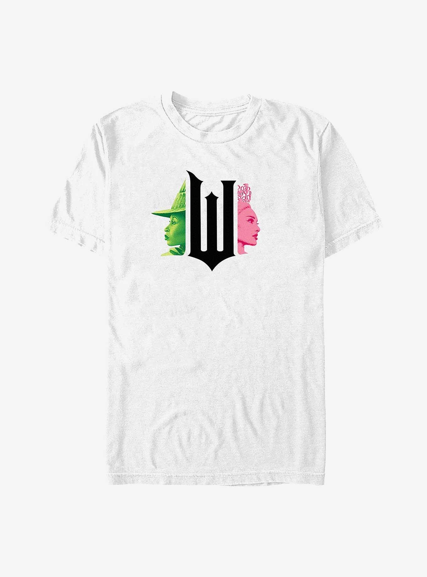 Wicked Split Elphaba & Glinda Big & Tall T-Shirt, WHITE, hi-res