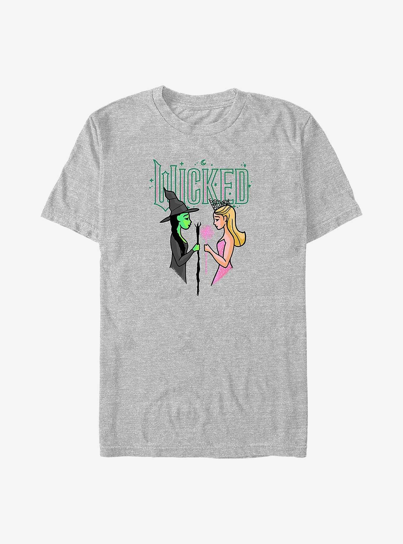 Wicked Elphaba & Glinda Big & Tall T-Shirt, ATH HTR, hi-res