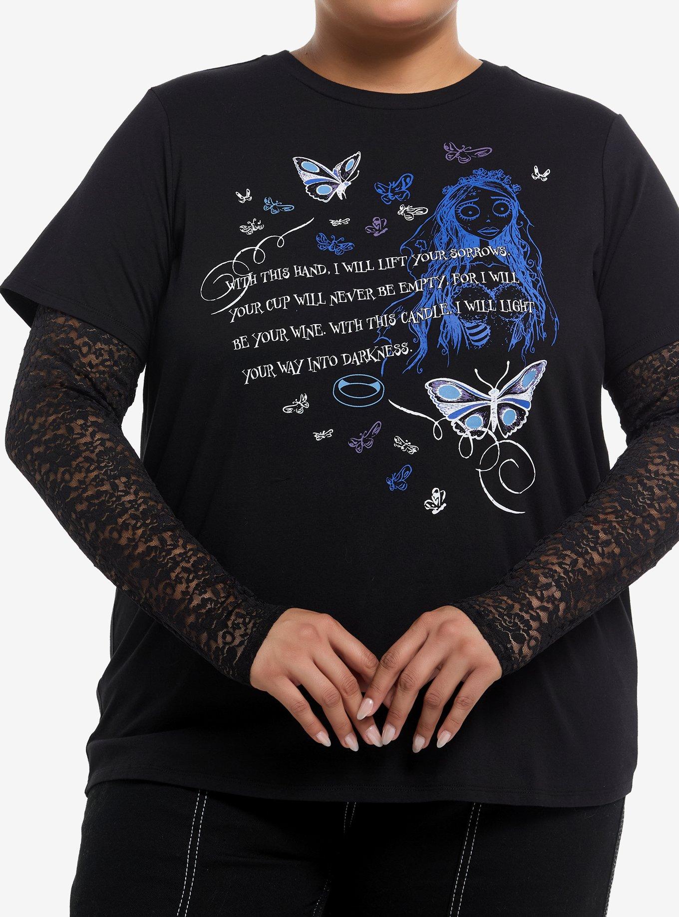 Corpse Bride Emily Vows Lace Girls Twofer T-Shirt Plus Size, , hi-res
