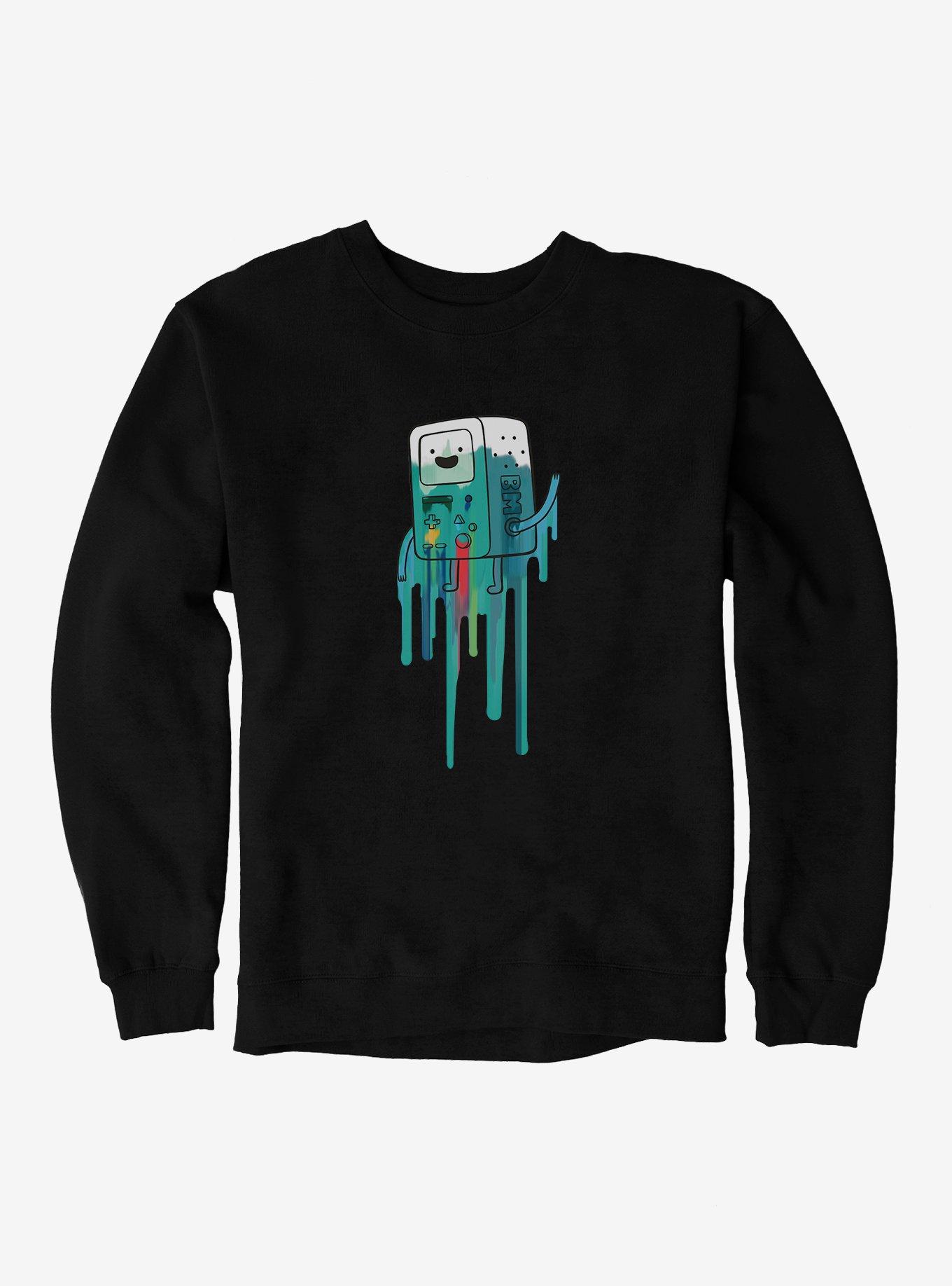 Adventure Time BMO Paint Drip Sweatshirt,All Products : American Fashion Style Bags On Sale