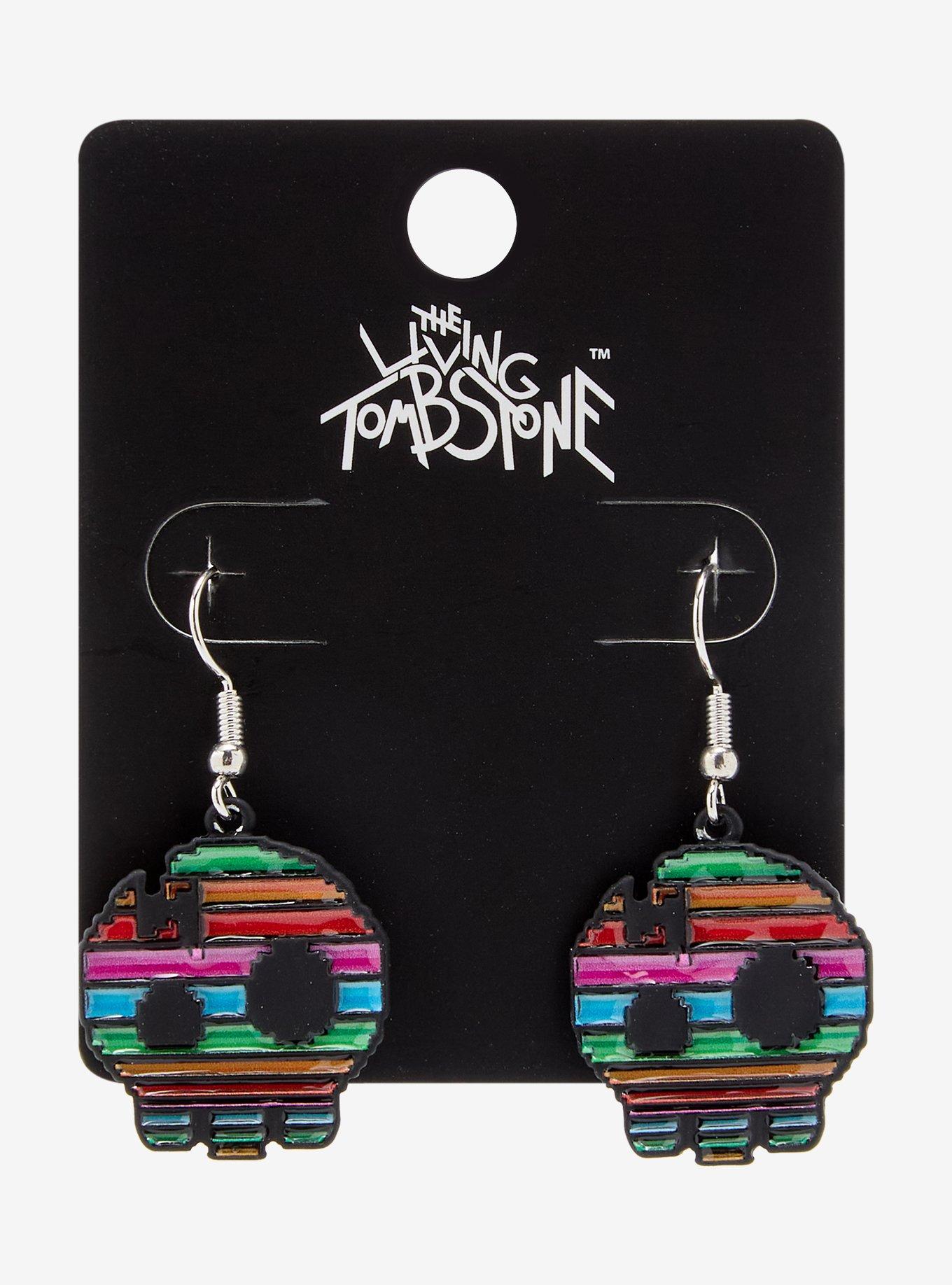 The Living Tombstone Skull Logo Earrings, , hi-res