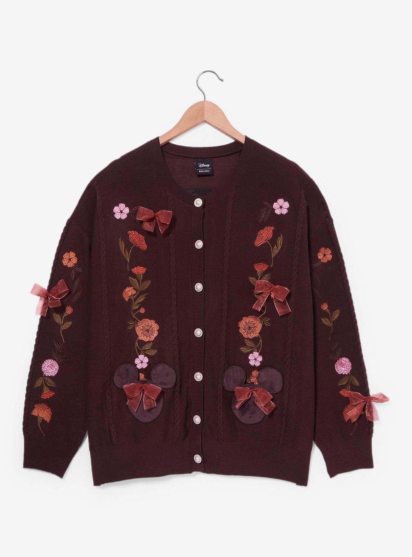 Disney Minnie Mouse Fall Florals Women's Plus Size Cardigan - BoxLunch Exclusive, , hi-res