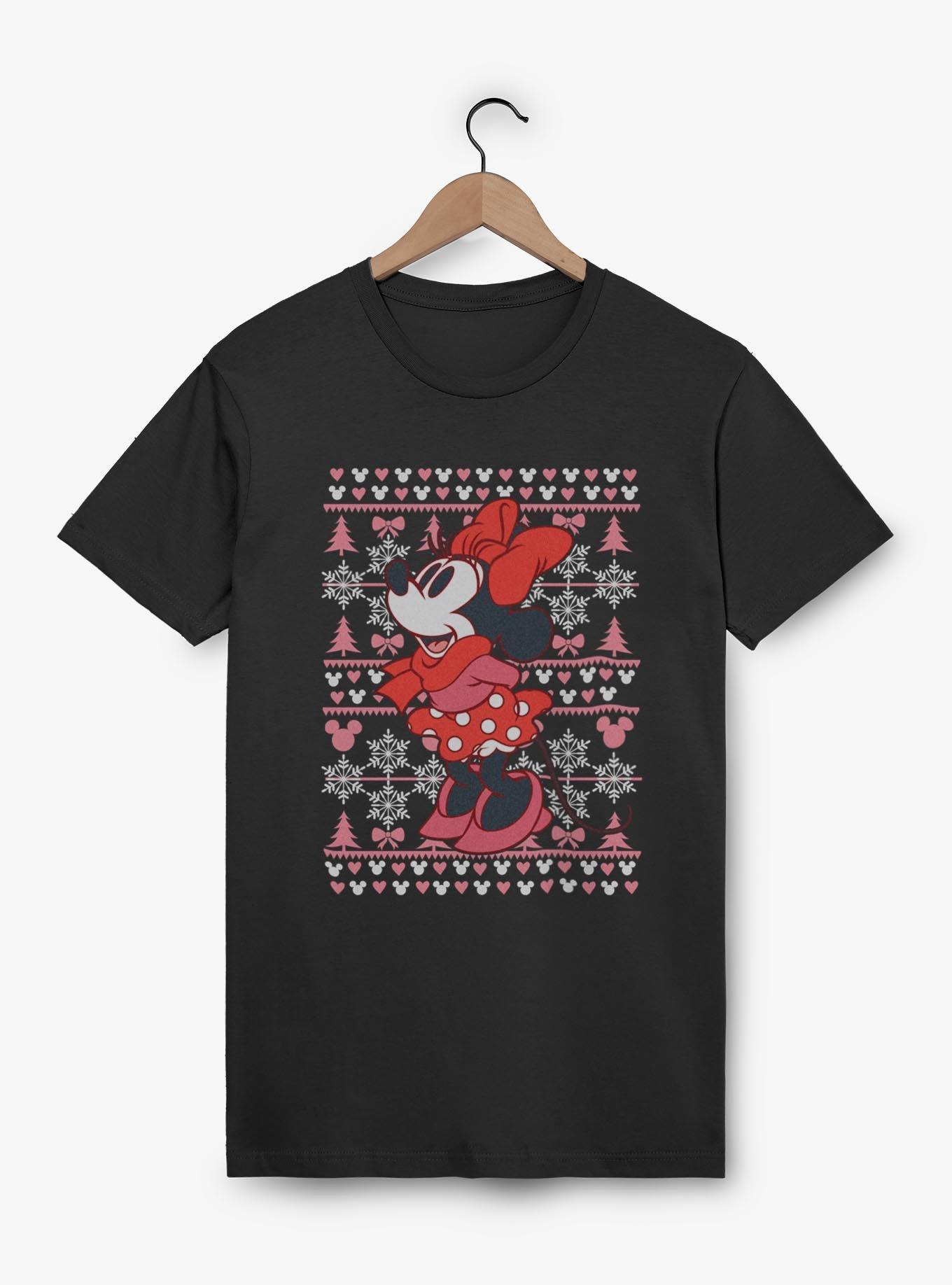 Disney Mickey Mouse Minnie Winter T-Shirt, BLACK, hi-res
