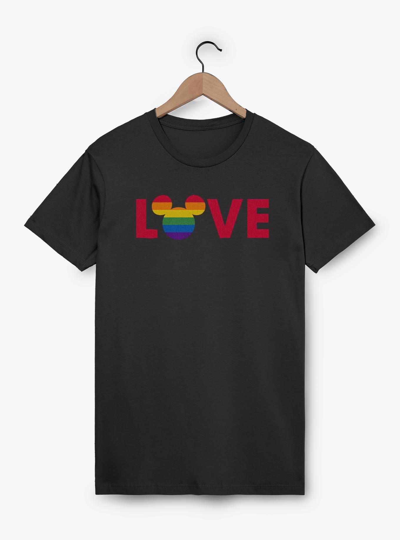 Disney Mickey Mouse Pride Ears Logo Pride T-Shirt, BLACK, hi-res