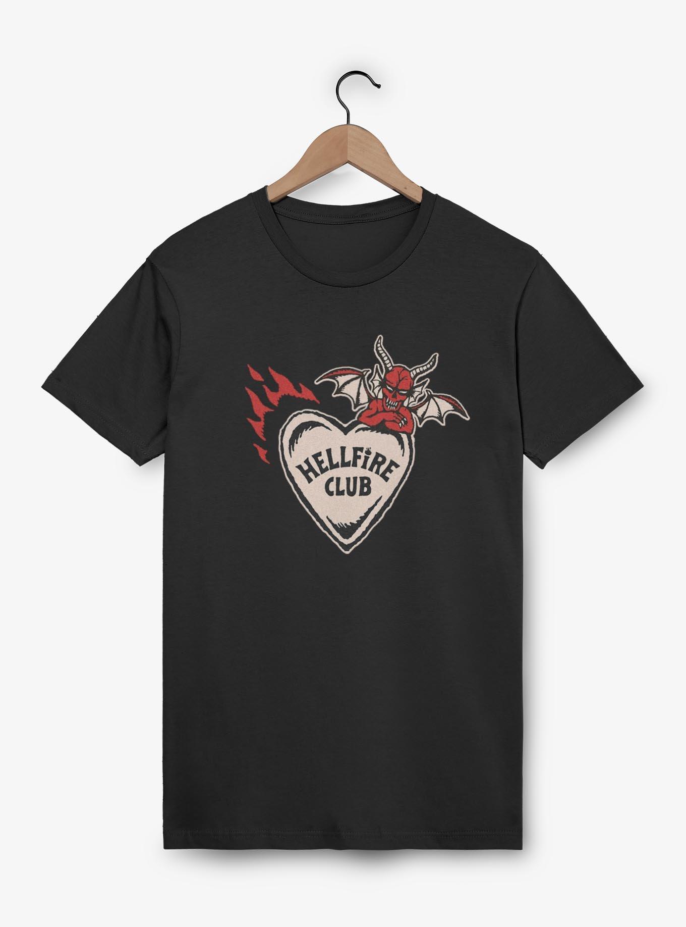 Stranger Things Hellfire Club Devil Heart T-Shirt, BLACK, hi-res